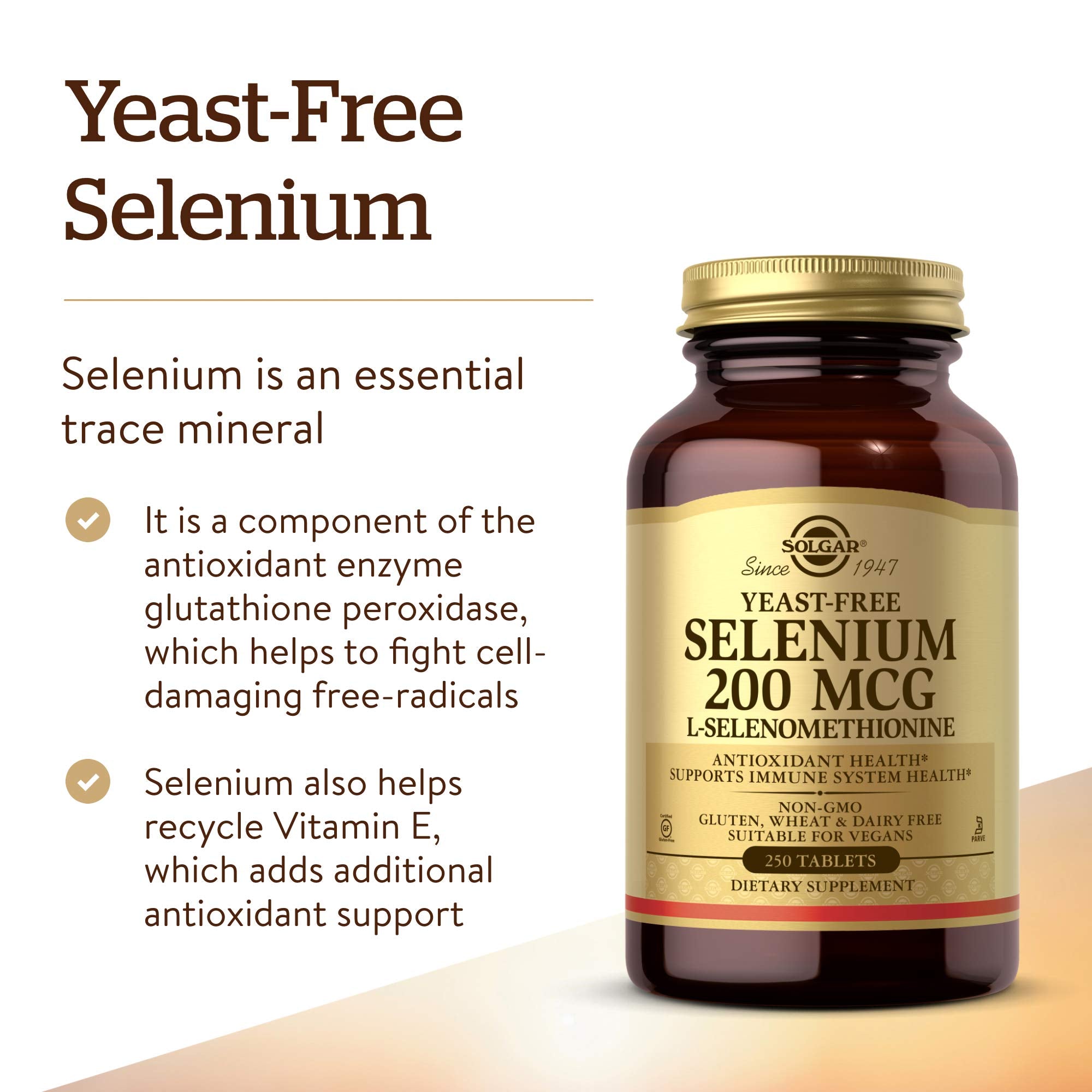 Solgar Yeast-Free Selenium Supplement | Antioxidant Support

