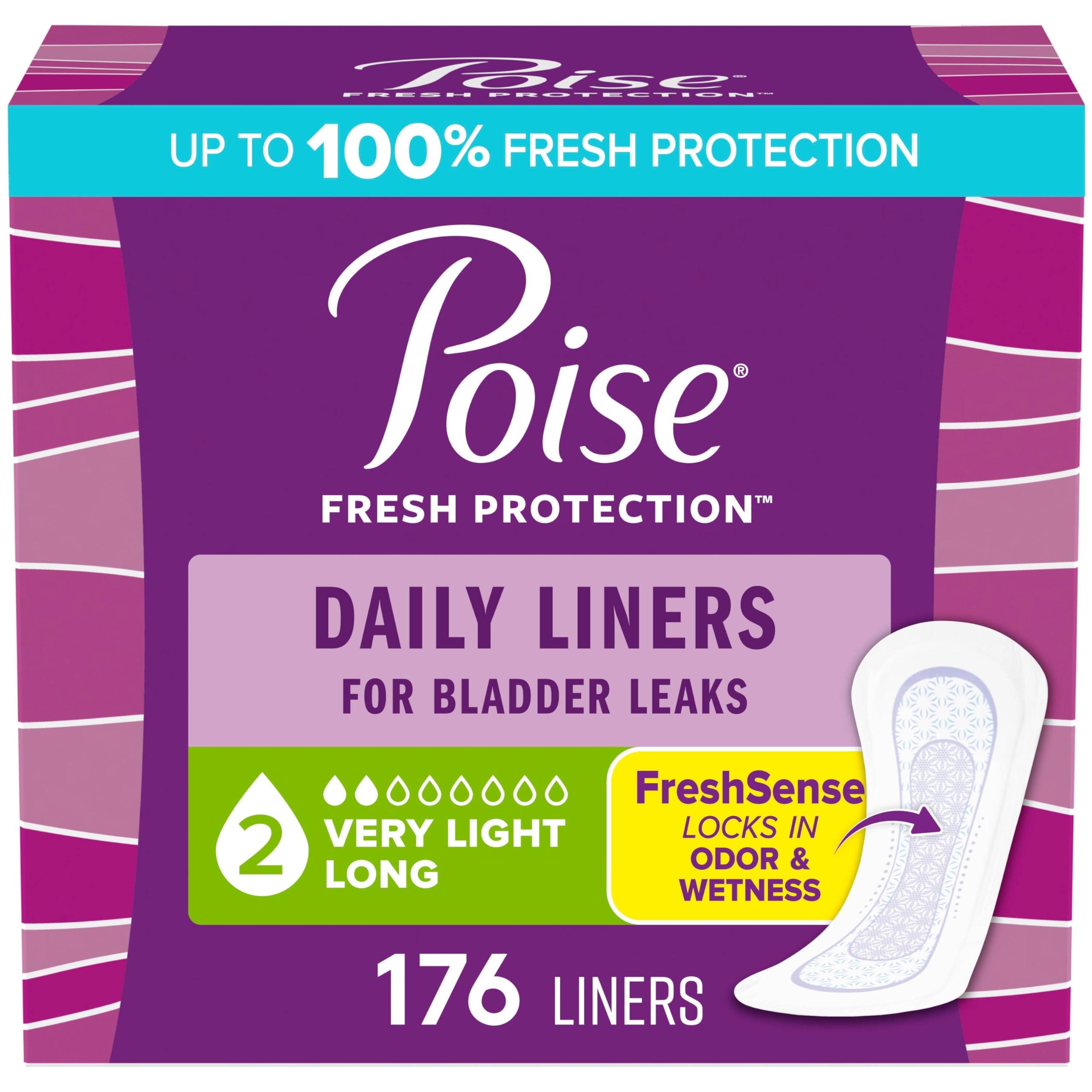 Poise Daily Liners Incontinence Pantyliners for Bladder Leaks