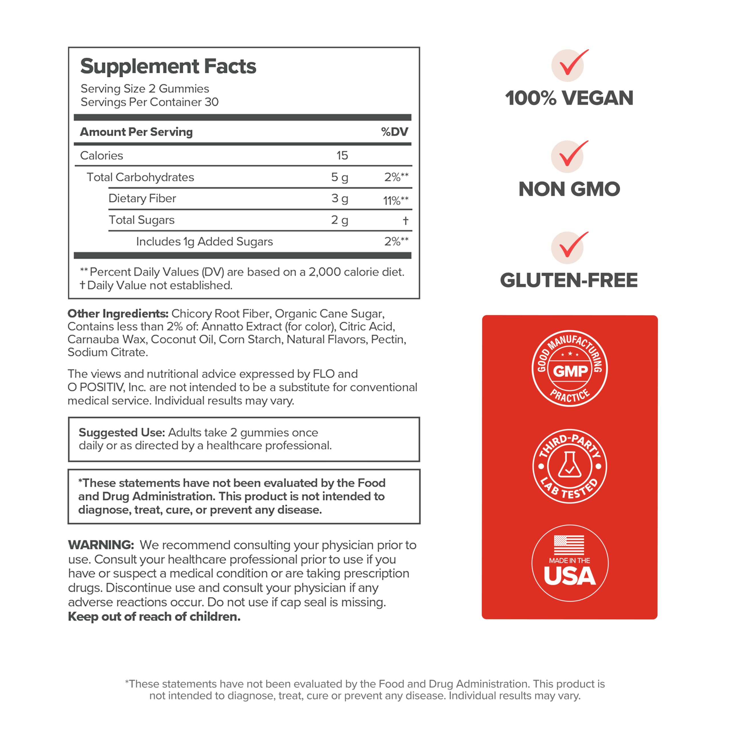 O Positiv URO Fiber Gummies – Prebiotic Fiber

