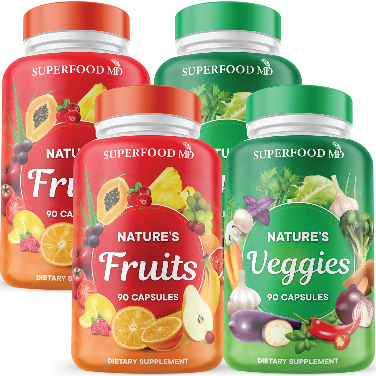 Superfood MD Fruits & Veggies Supplement with Beta Carotene - Soy Free