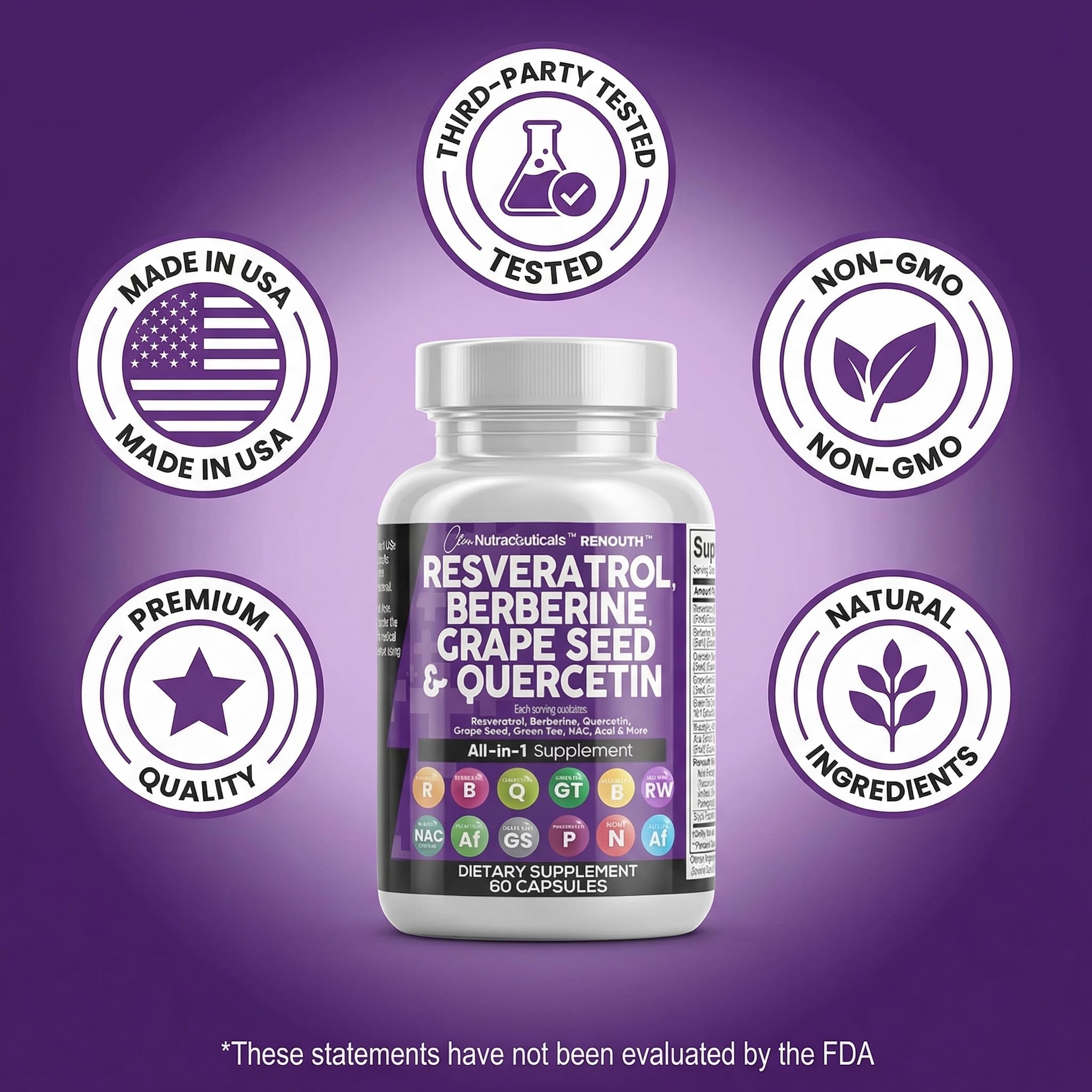 Clean Nutra Resveratrol & Berberine Polyphenol Supplement

