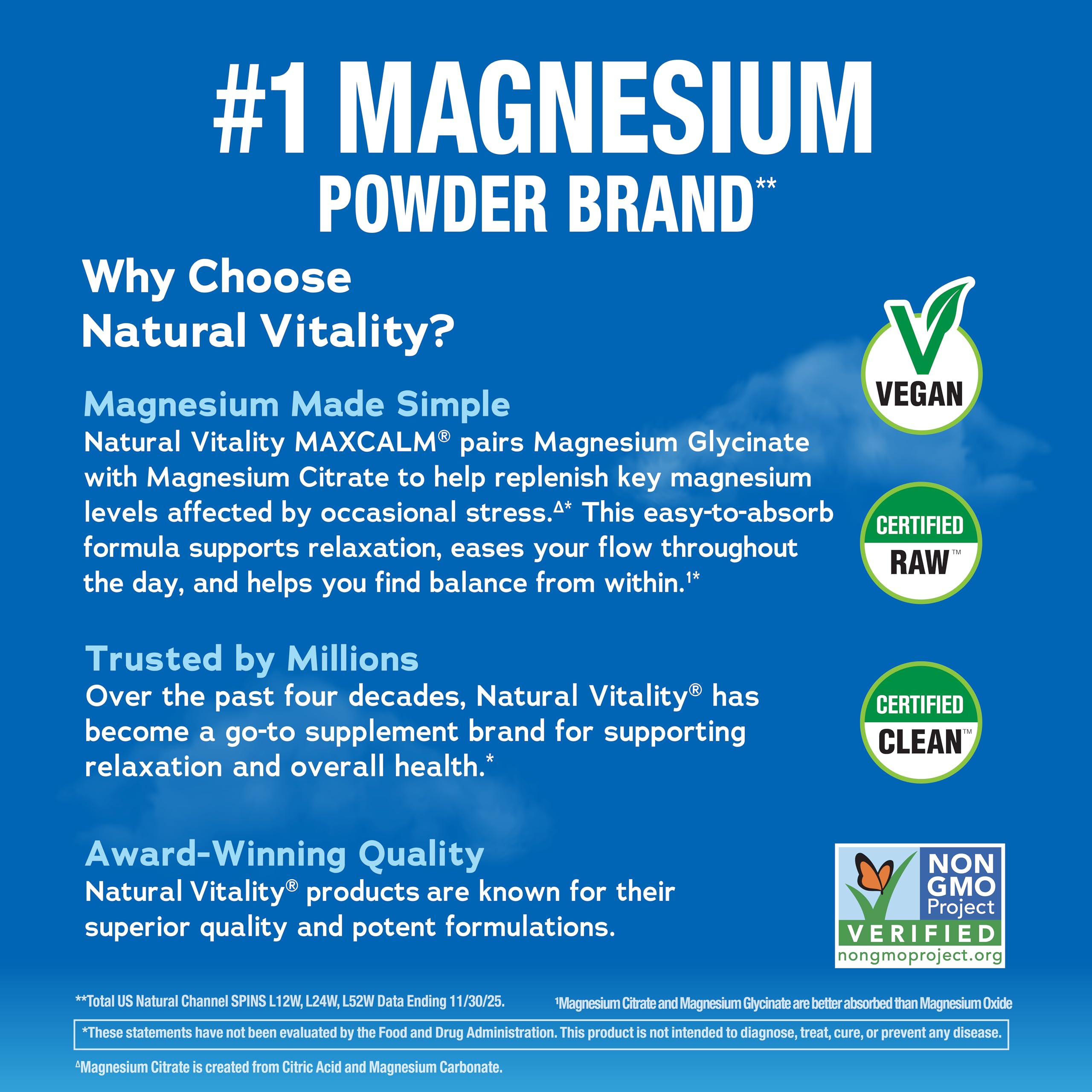 Natural Vitality CALM Magnesium Drink Mix | Calming Supplement

