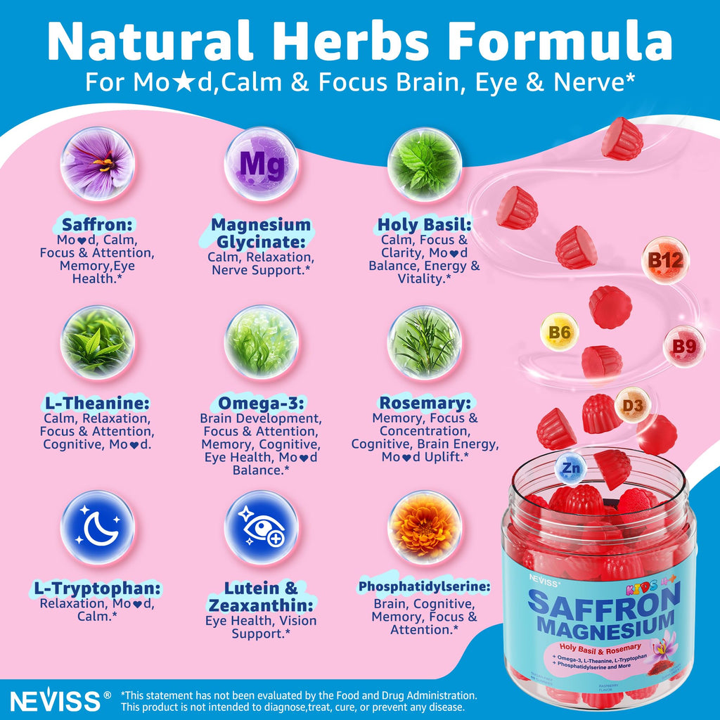 Saffron Magnesium Gummies for Kids | Super Negin

