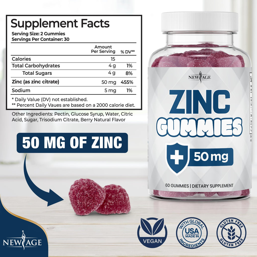 New Age Zinc Gummies for Immune Support | Non-GMO

