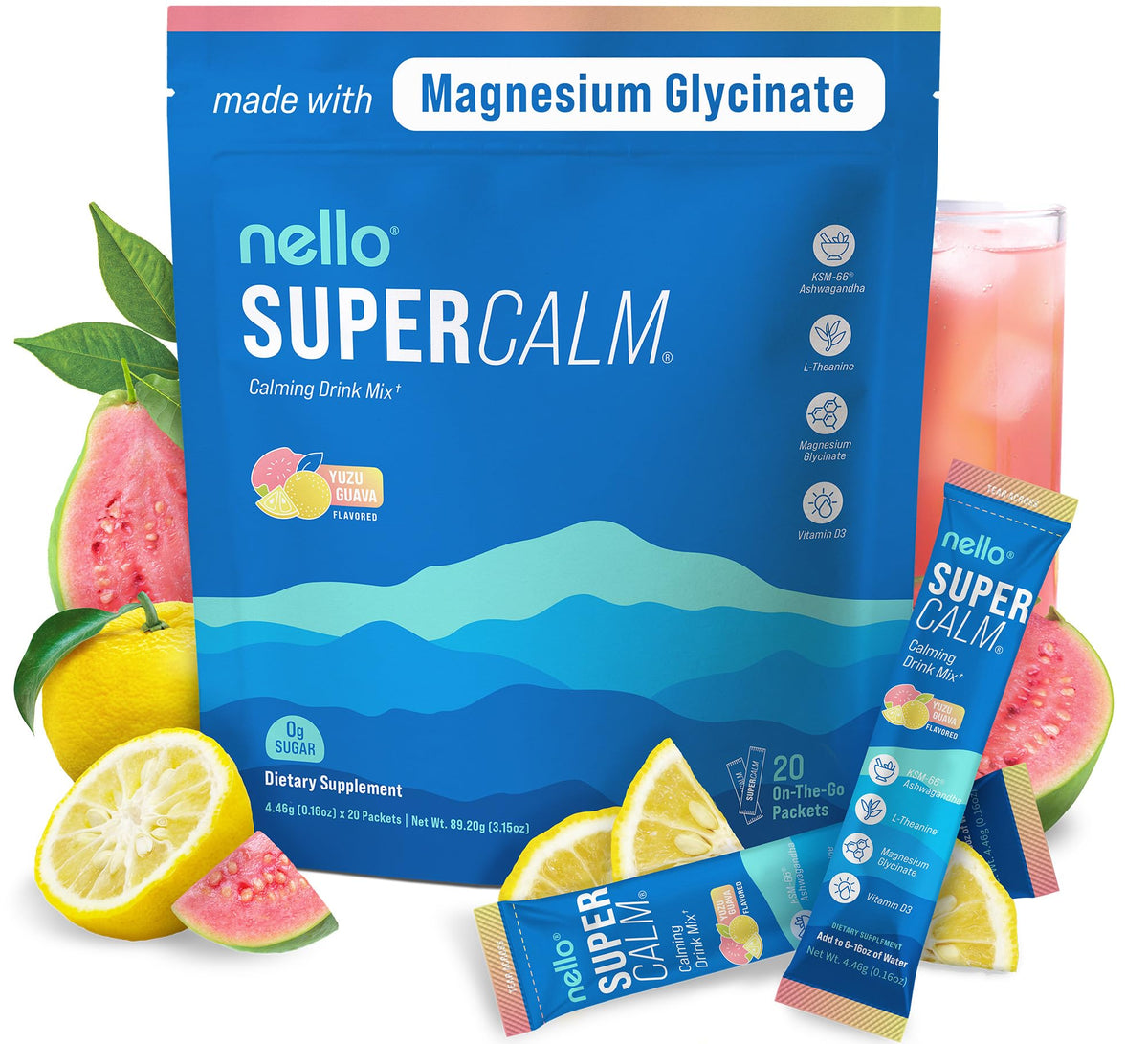 Nello SuperCalm Powdered Drink Mix Adaptogenic Sleep Support