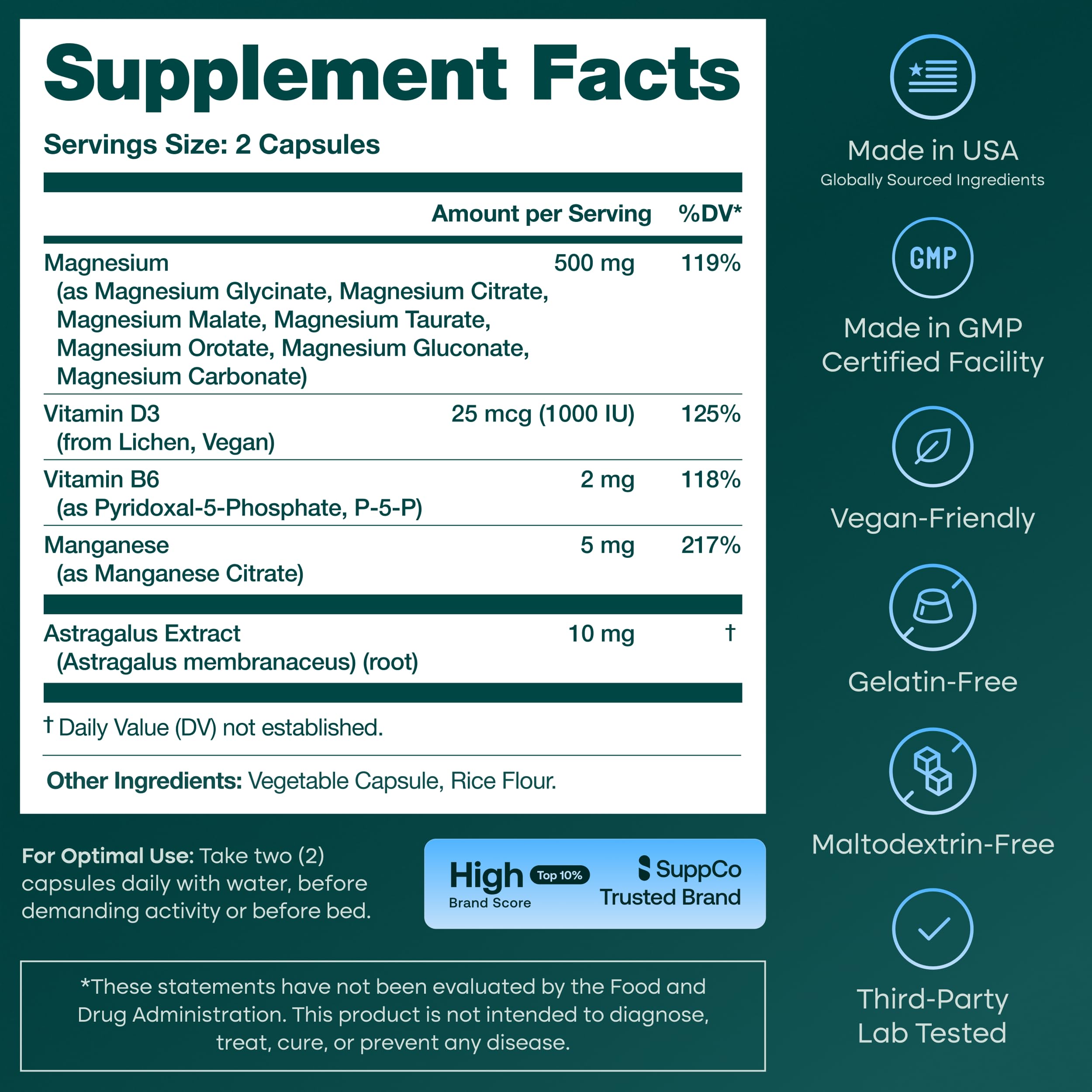 Magnesium Complex Dietary Supplement - Daily Wellness

