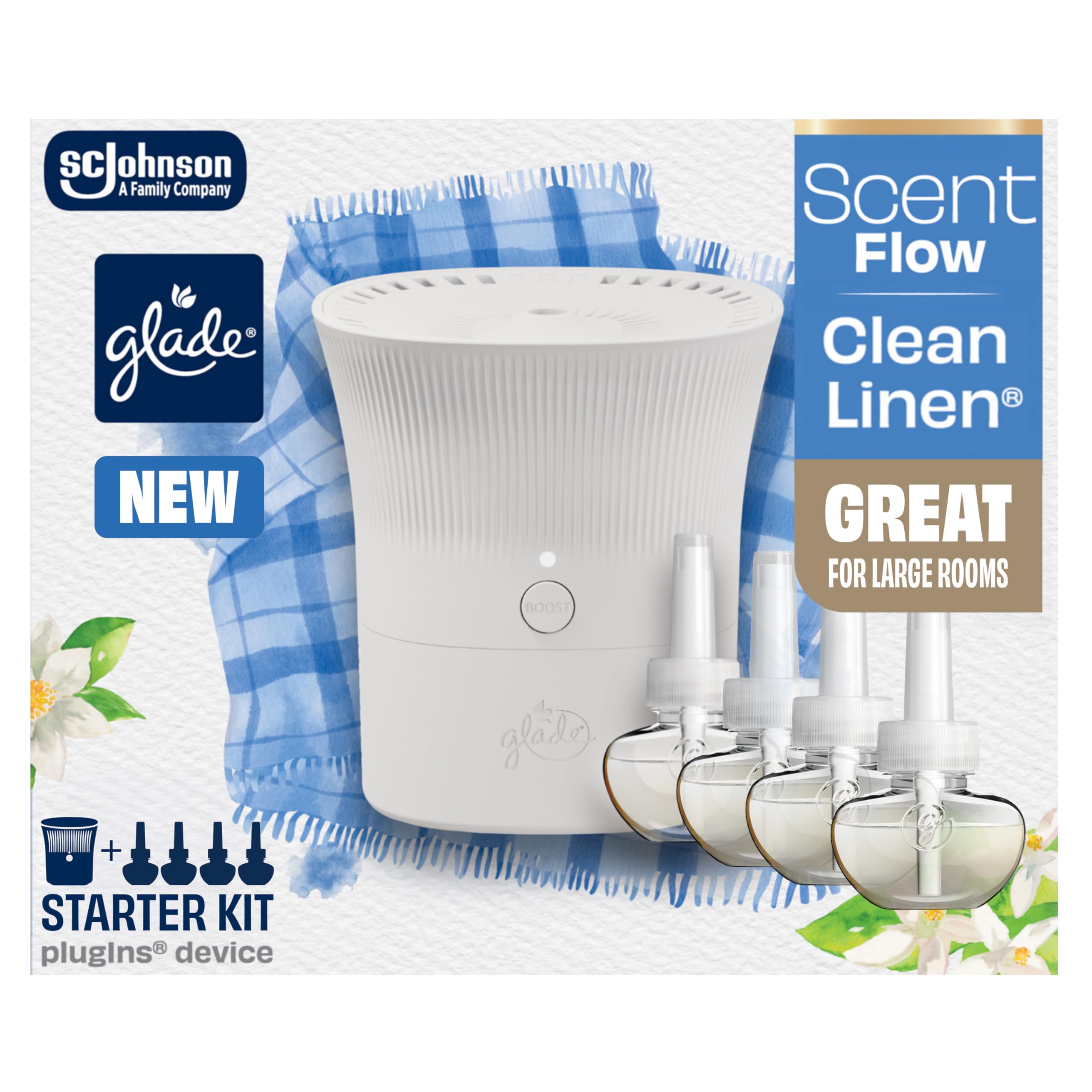 Glade Scent Flow PlugIns Air Freshener | 1 Device 4 Refills

