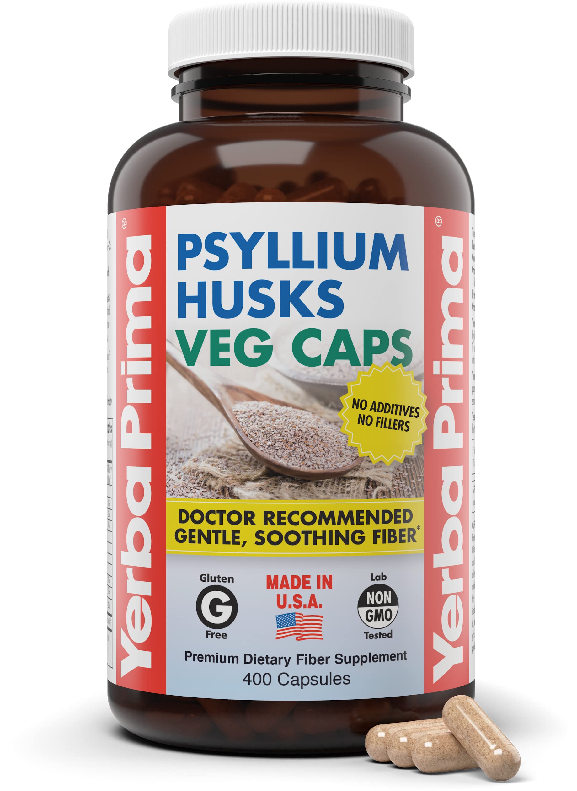 Yerba Prima Psyllium Husk Fiber Supplement 625 mg

