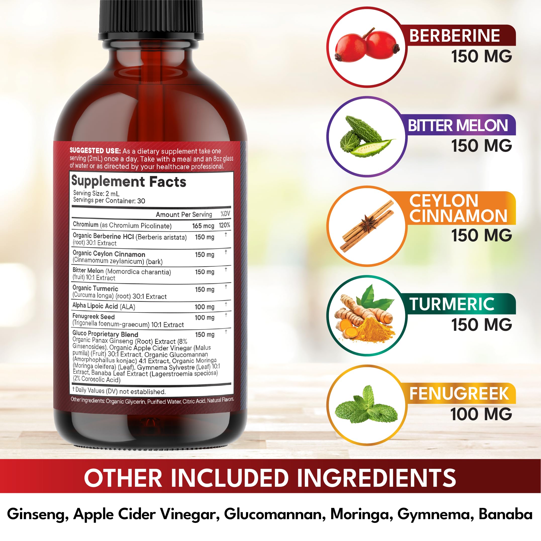 Berberine Cinnamon Liquid Drops Immune Support

