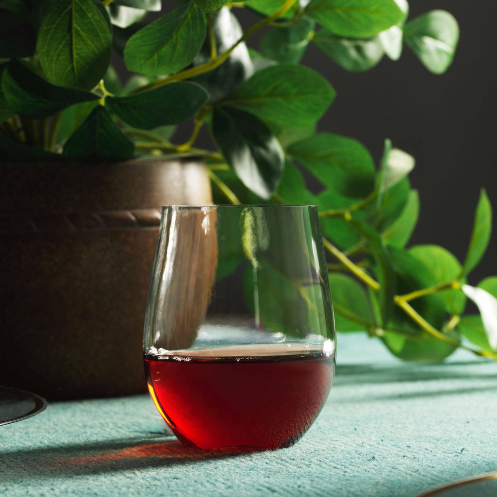 Munfix Disposable Stemless Plastic Wine Glasses

