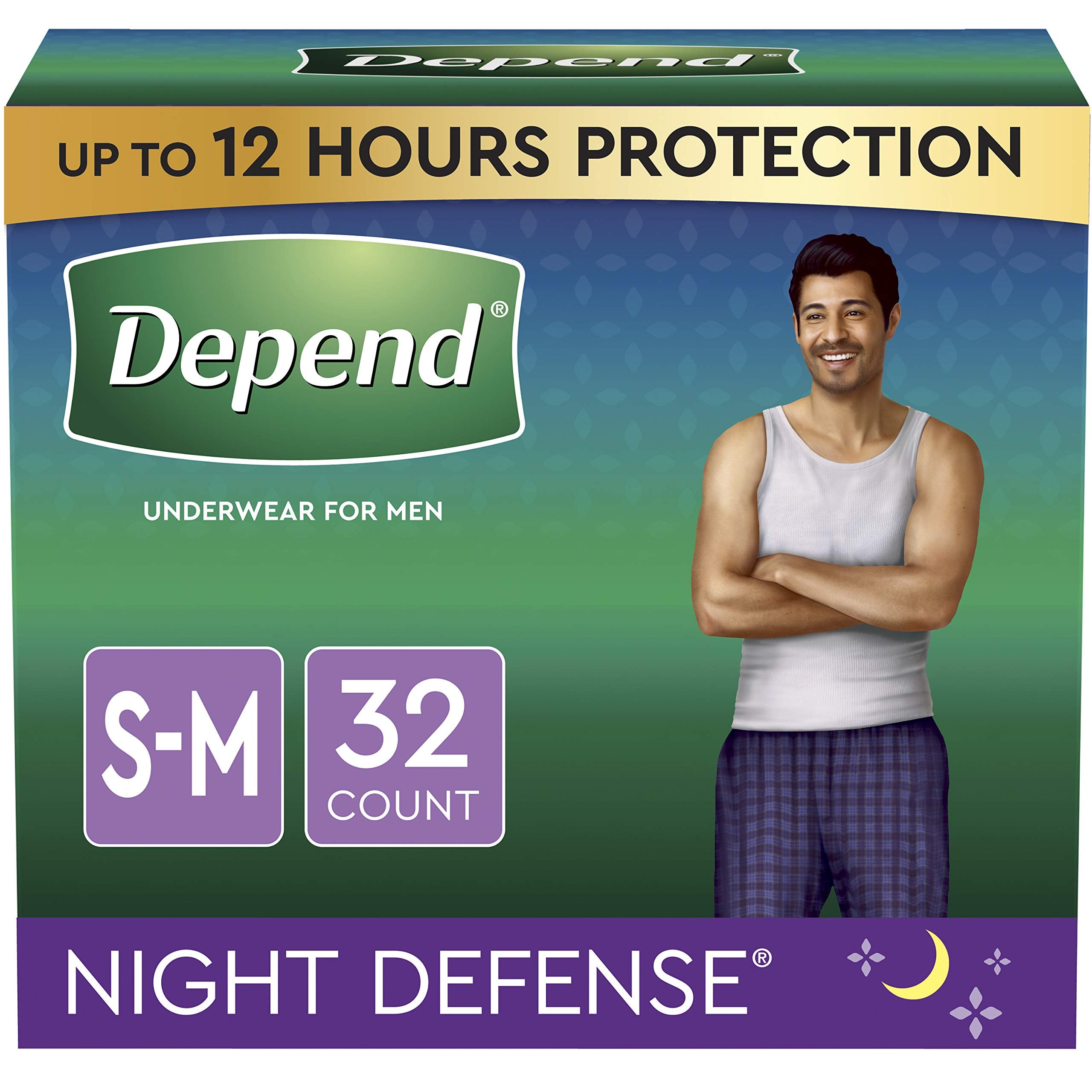 Depend Night Defense Incontinence Underwear for Men - Overnight Disposable