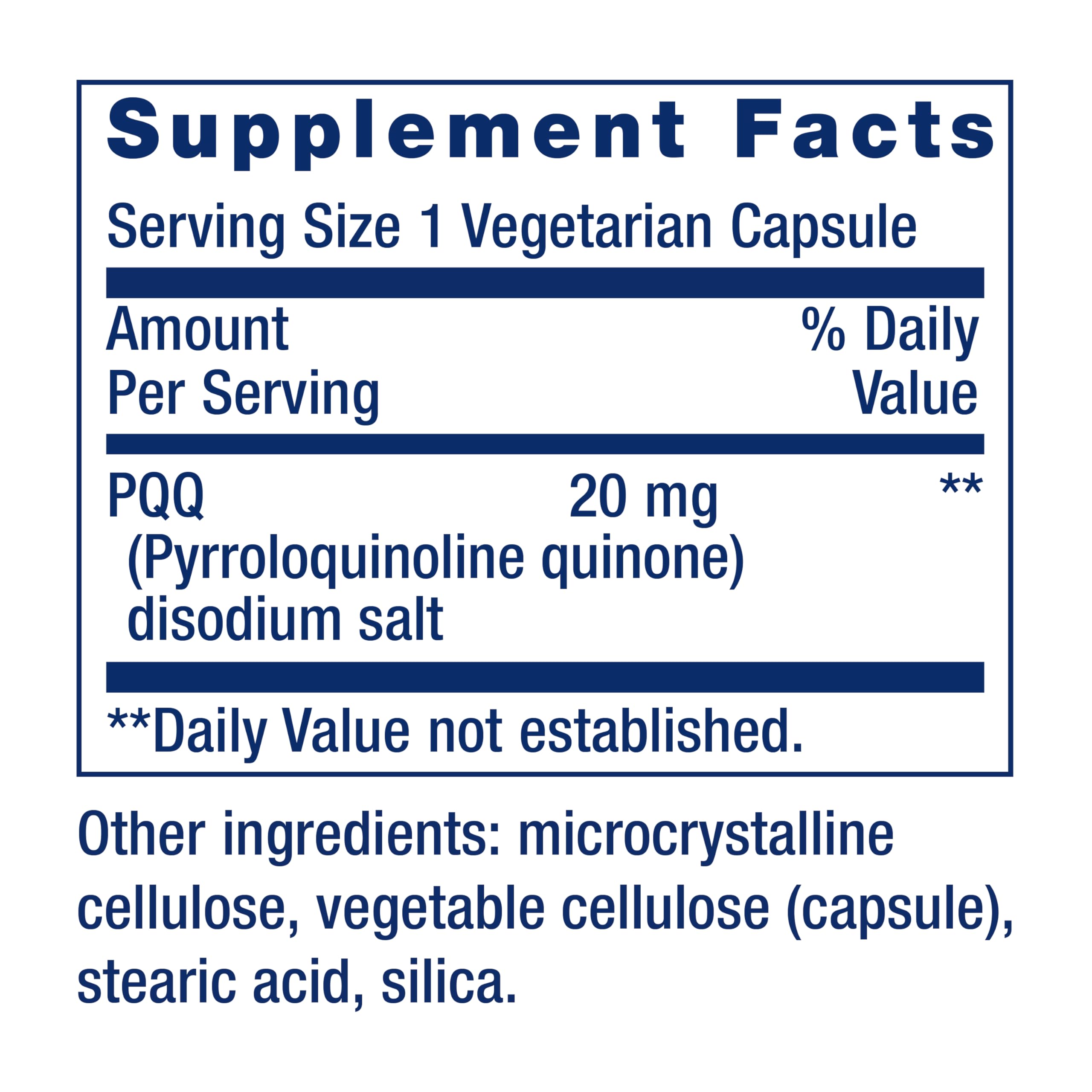 Life Extension PQQ 20 mg Supplement for Mitochondria

