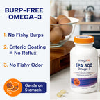 OmegaVia EPA 500 Purified Omega-3 Fish Oil TG - Burpless

