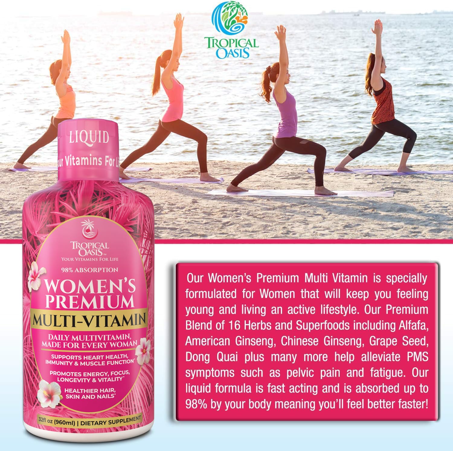 Liquid Multivitamin for Women – Tropical Oasis Formula


