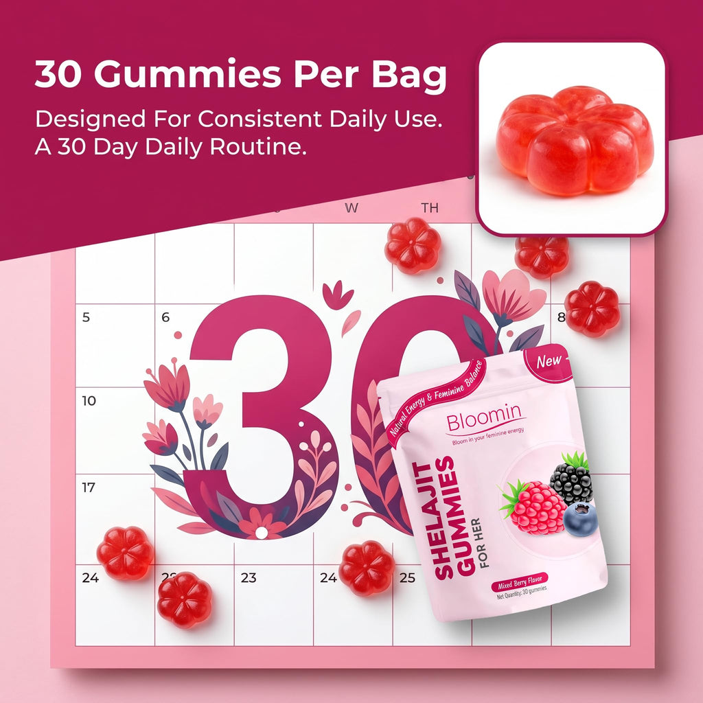Bloomin Shilajit Gummies for Women – Feminine Wellness

