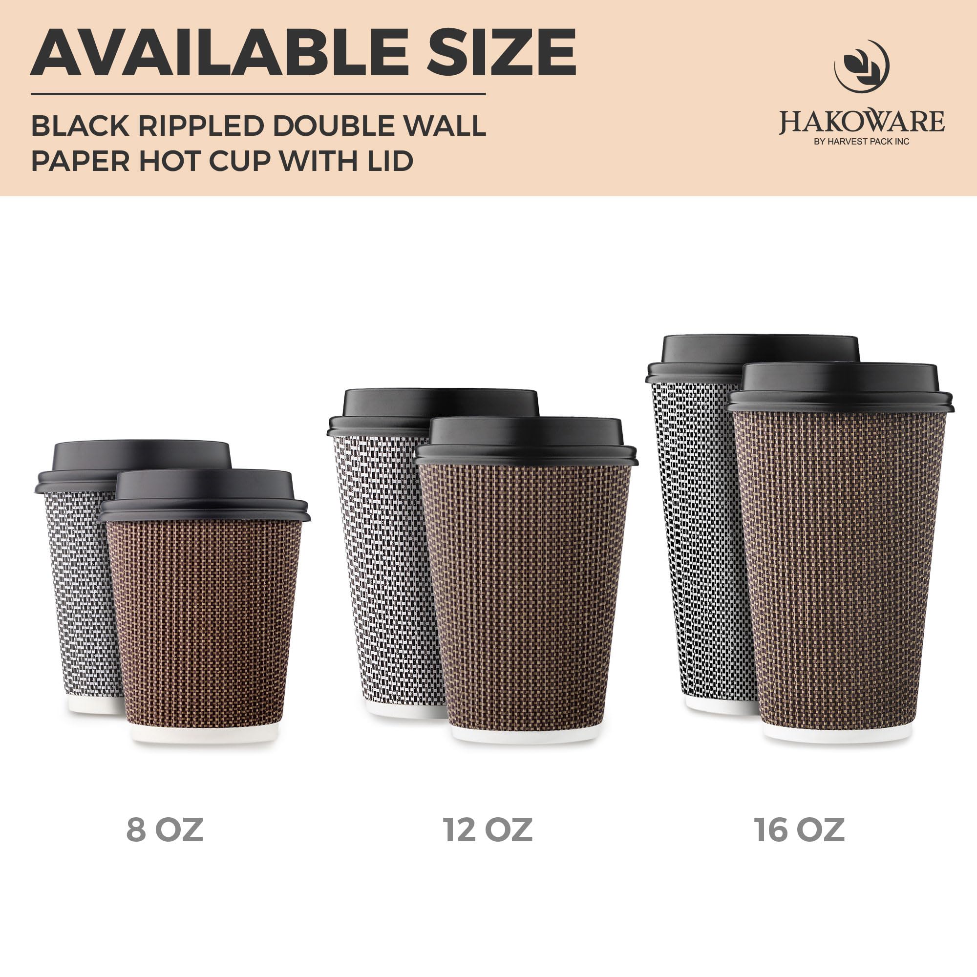 Harvest Pack 16 oz Disposable Coffee Cups with Lids

