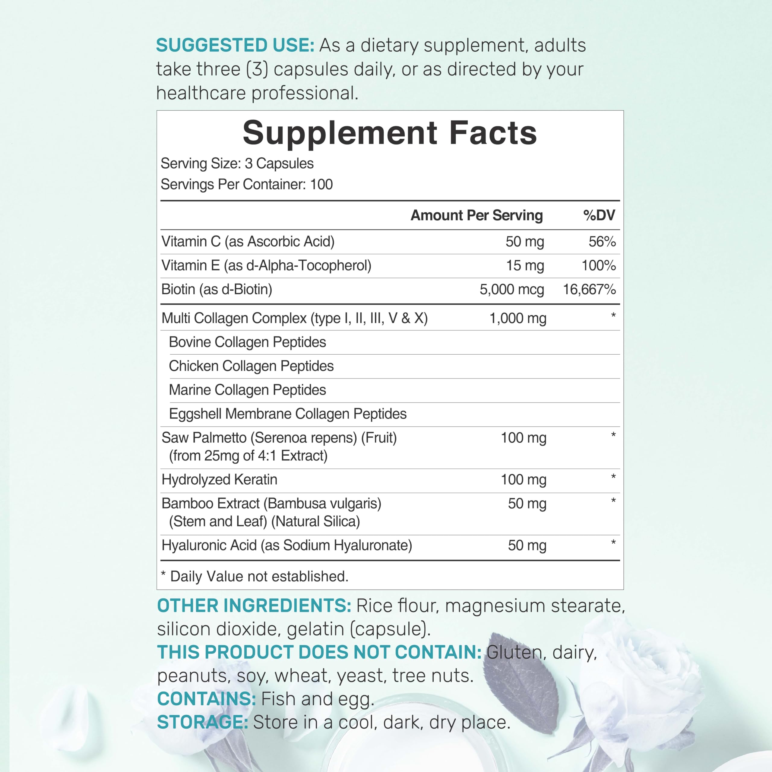 Multi-Collagen Peptide Complex Supplement Hair & Joints

