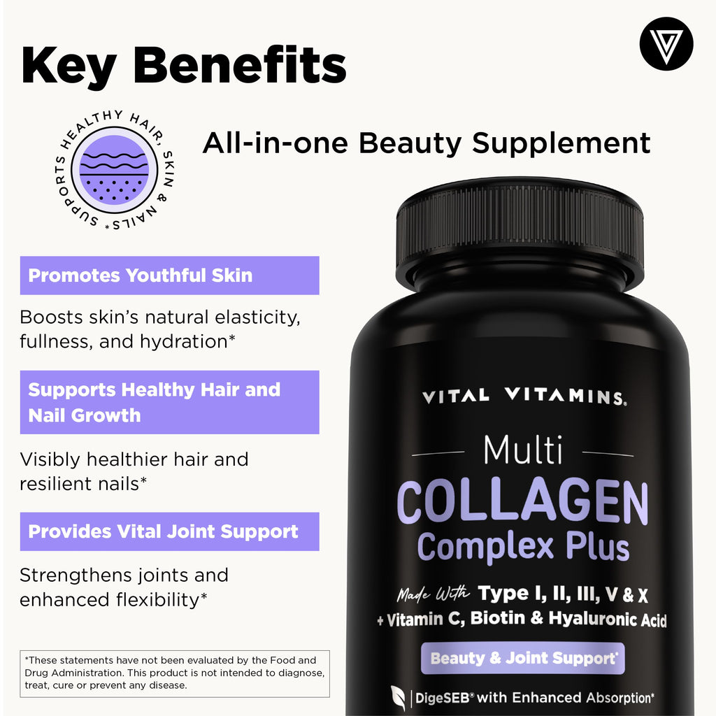 Vital Vitamins Multi Collagen Complex Plus for Hair & Skin

