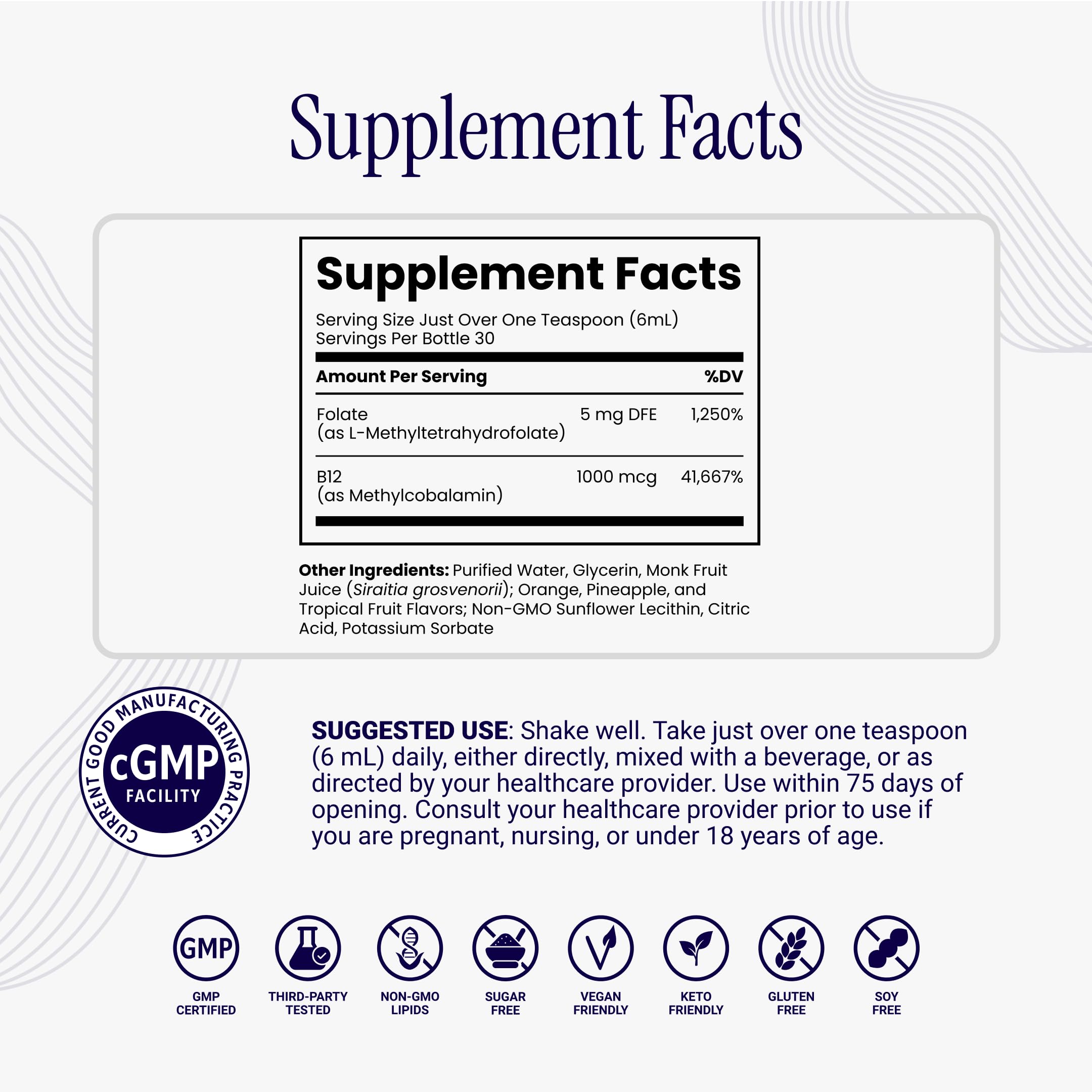 Liposomal Folate & B Vitamin Complex by Rho Nutrition

