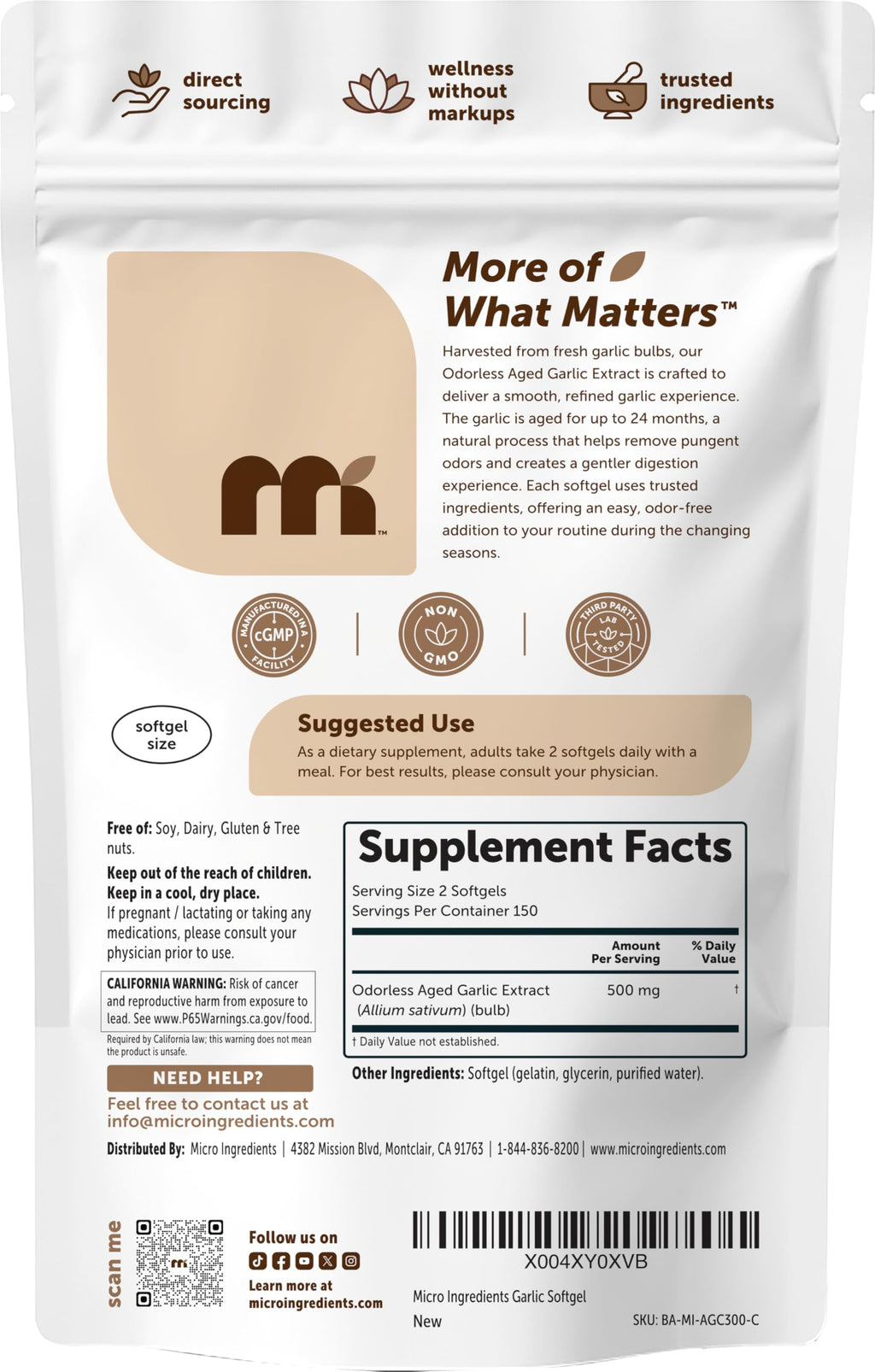 Odorless Garlic Softgels by Micro Ingredients

