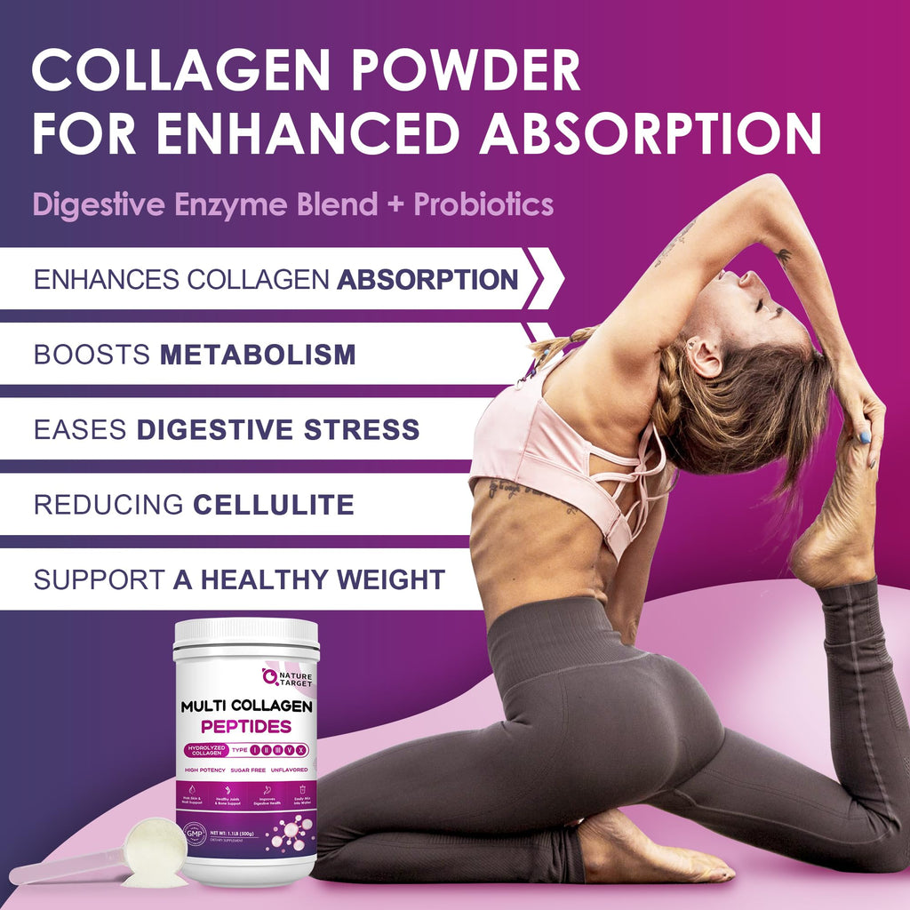 Nature Target Collagen Peptides Powder with Vitamin C & HA

