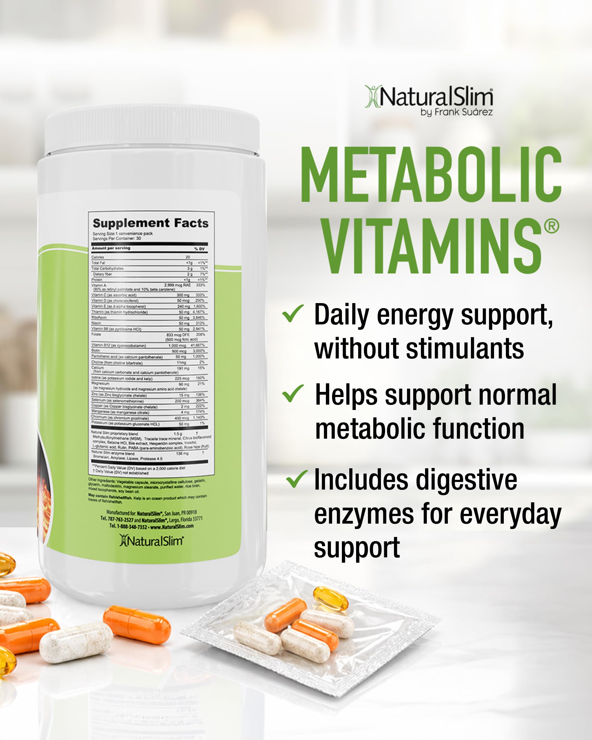 NaturalSlim Multivitamin for Men & Women with Enzymes

