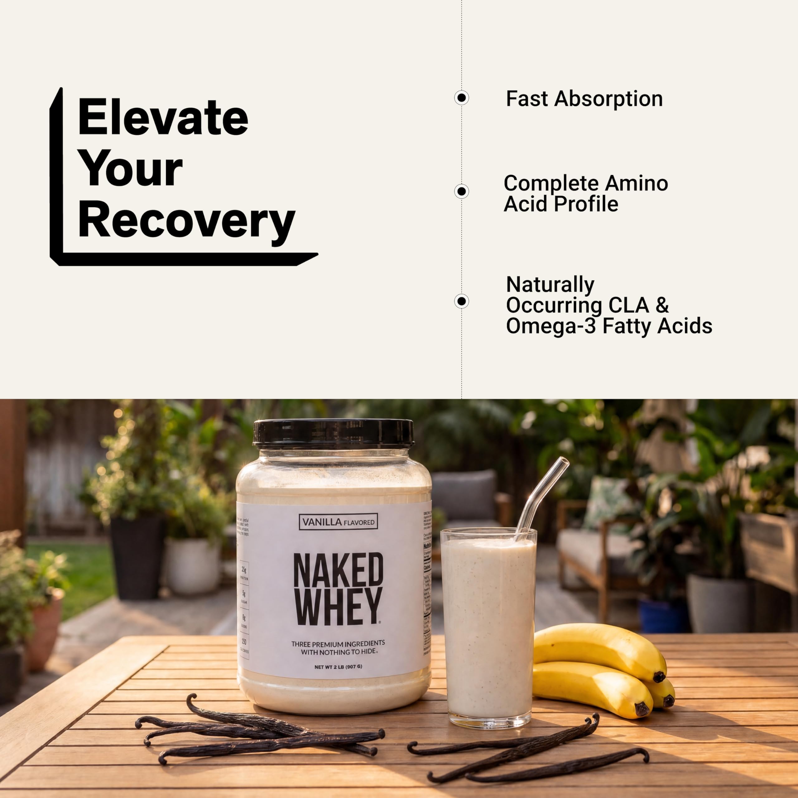 NAKED Whey Protein Powder - Grass-Fed, Non-GMO, Gluten-Free


