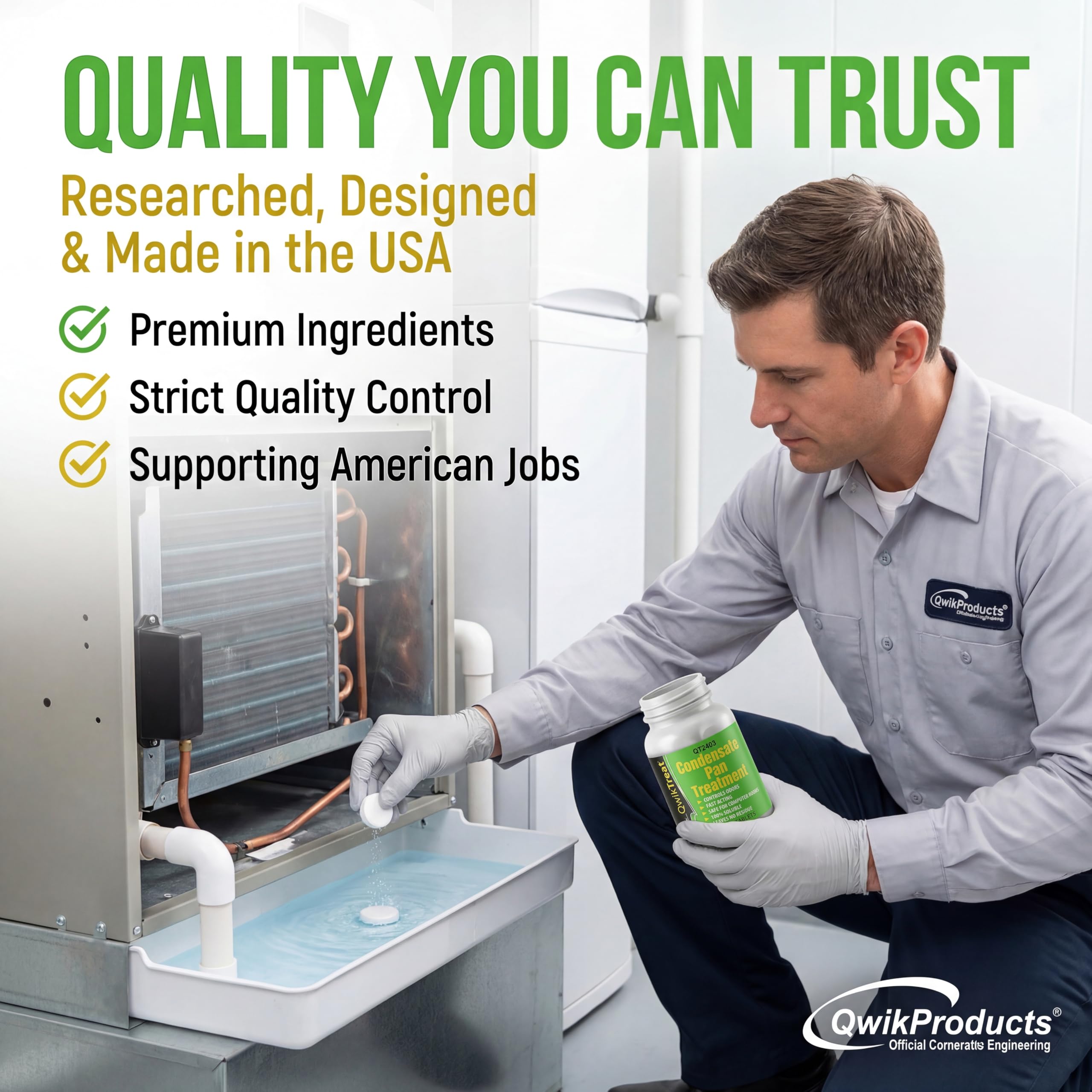 QwikTreat AC Pan Cleaner for Condensate Pans & HVAC Drain Lines

