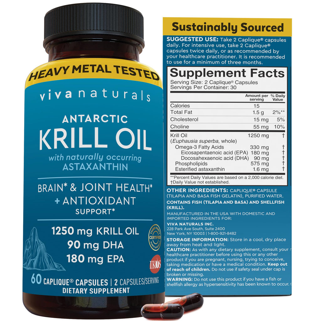 Viva Naturals Antarctic Krill Oil Omega-3 with Astaxanthin

