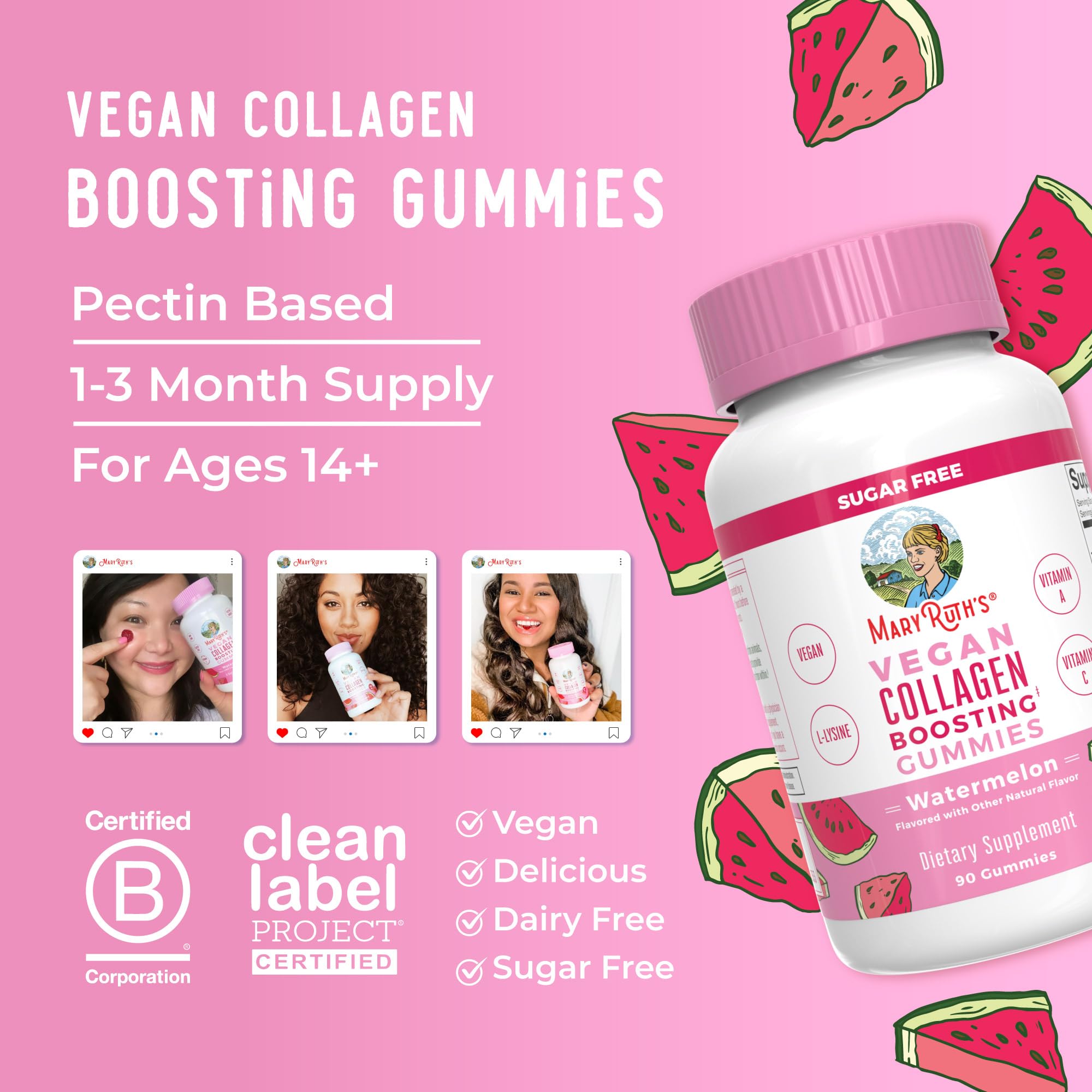 MaryRuth's Vegan Collagen Gummies for Skin & Hair

