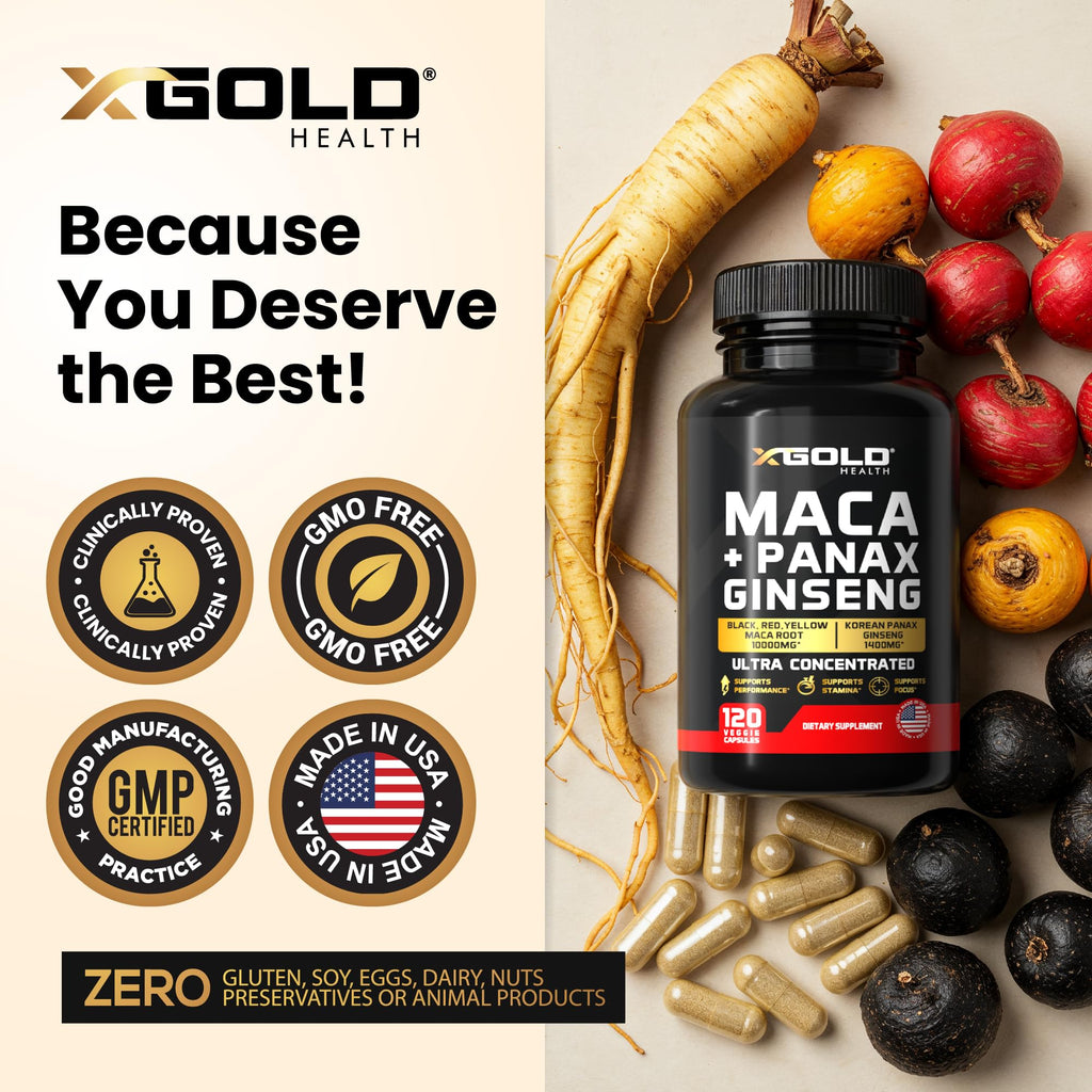 Maca Root & Panax Ginseng Capsule | X Gold Health

