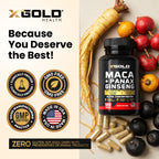 Maca Root & Panax Ginseng Capsule | X Gold Health

