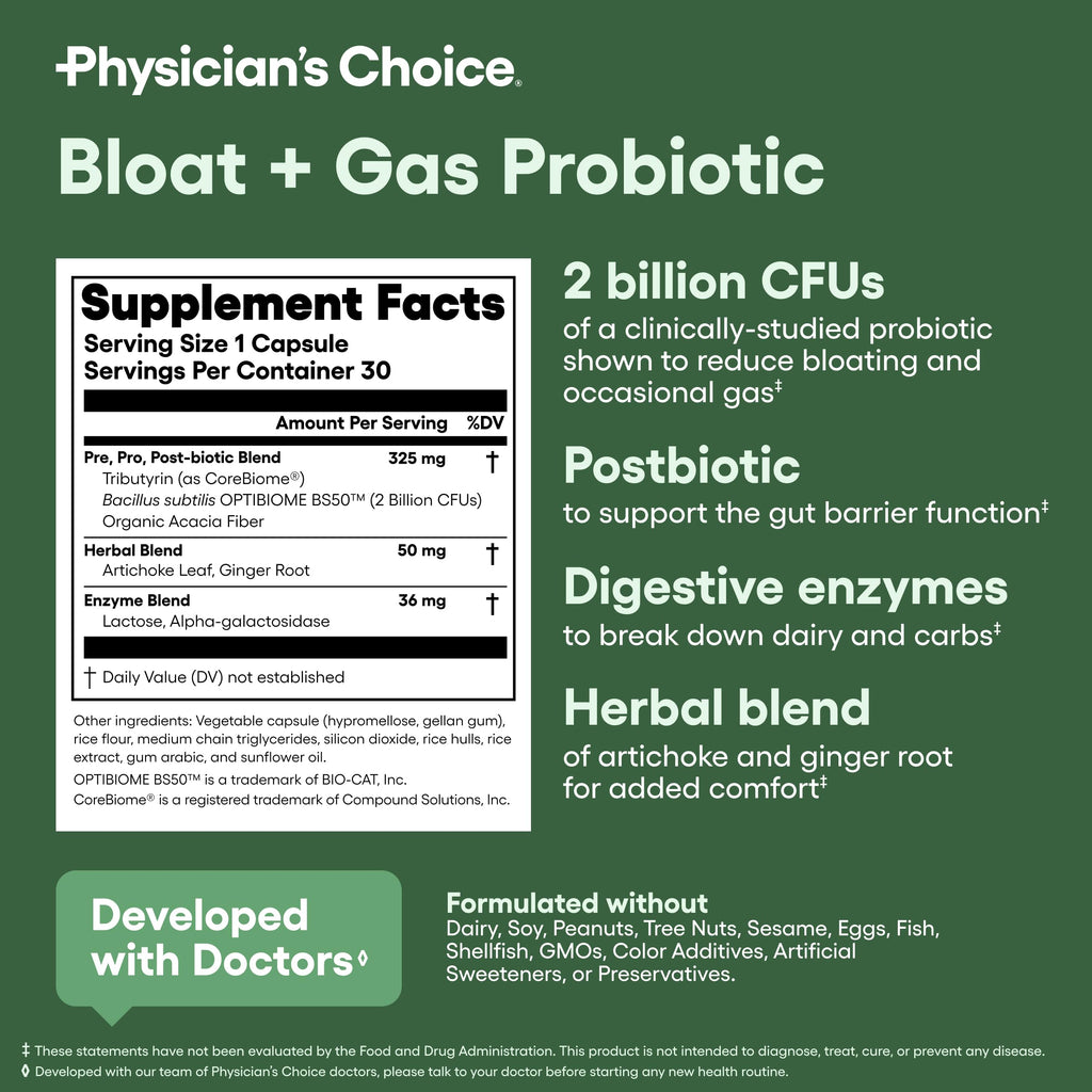 Physician's Choice Five-in-One Bloat Probiotic Support

