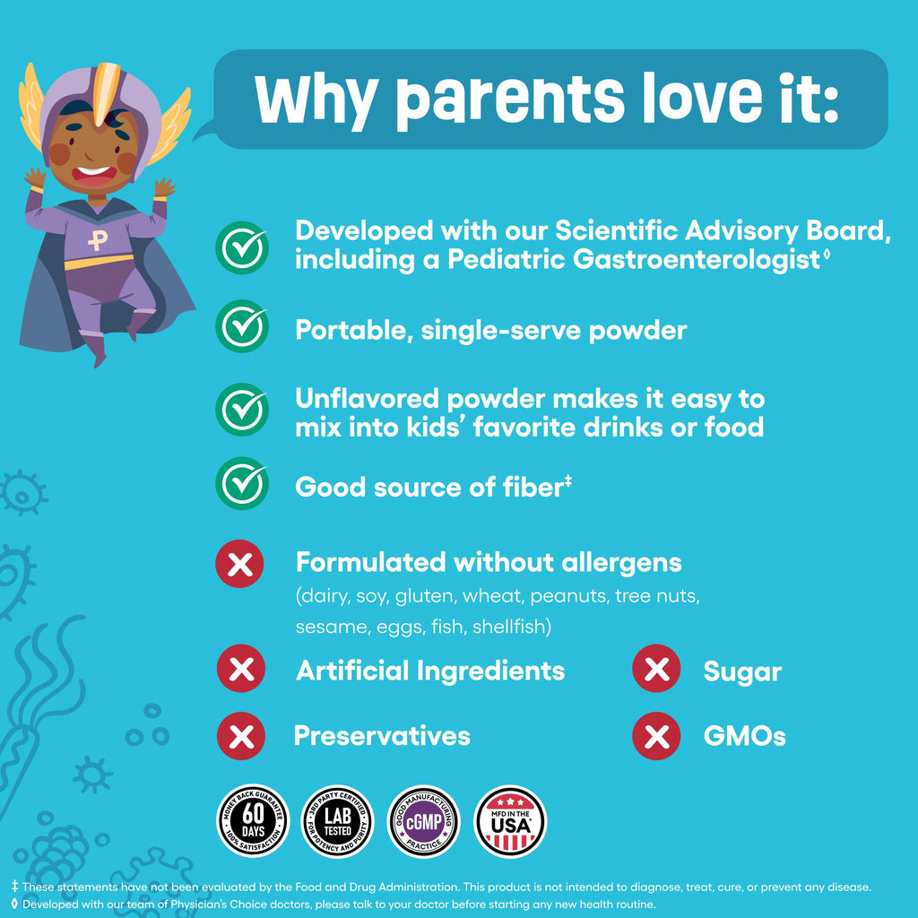 Physician's Choice Kids Probiotic + Prebiotic Fiber Digestive Health

