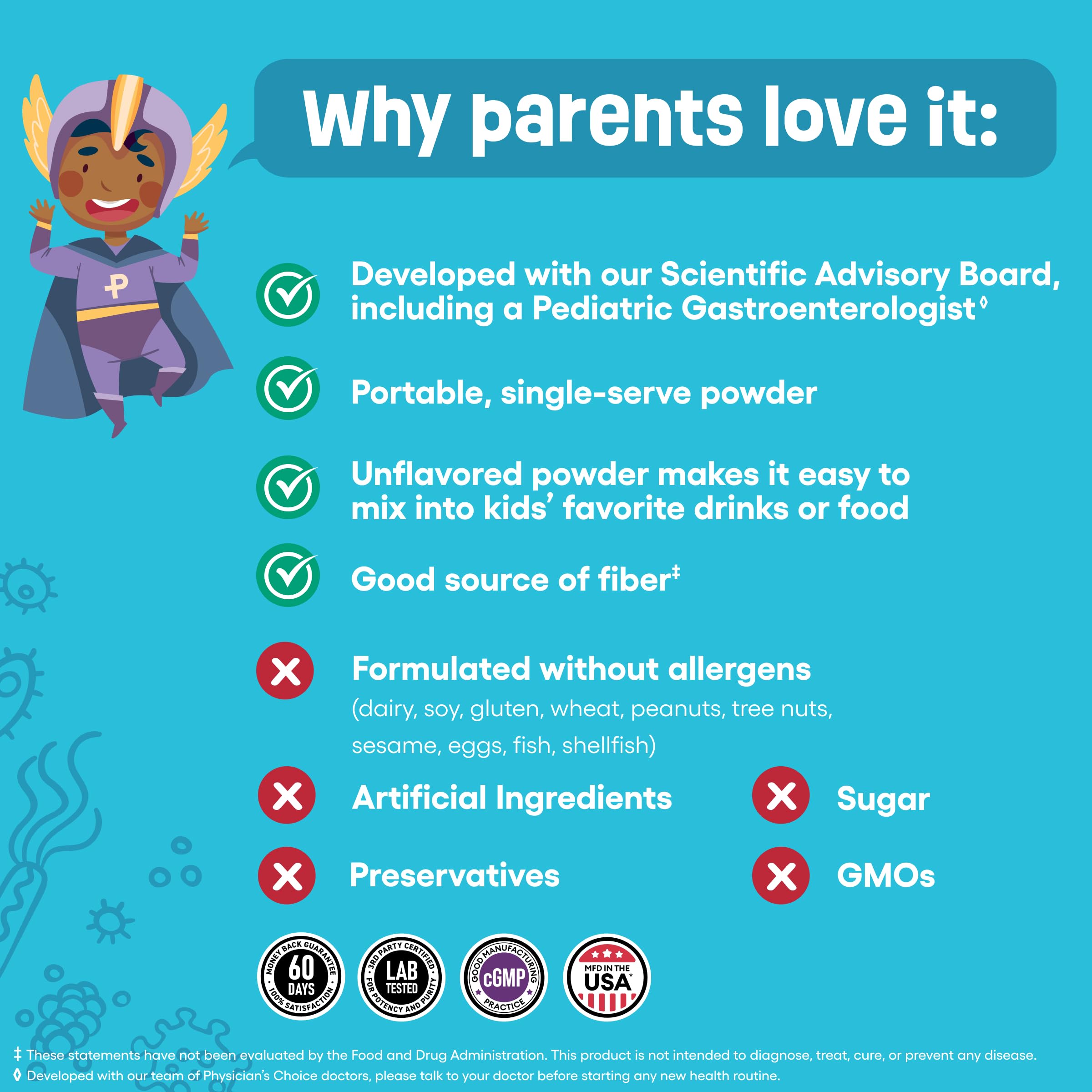 Physician's Choice Kids Probiotic + Prebiotic Fiber Digestive Health

