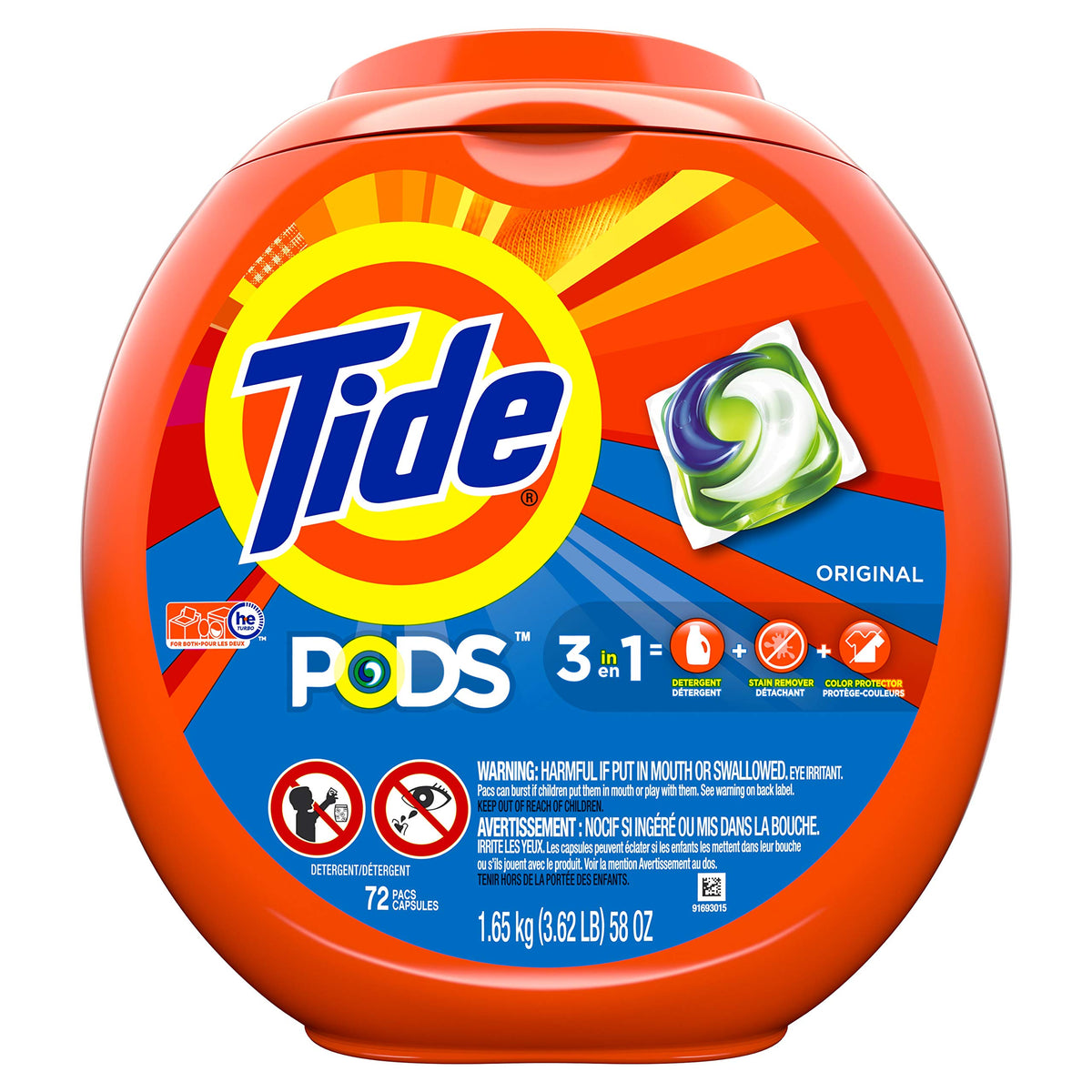 Tide PODS Laundry Detergent Pacs, 3-in-1, HE Compatible
