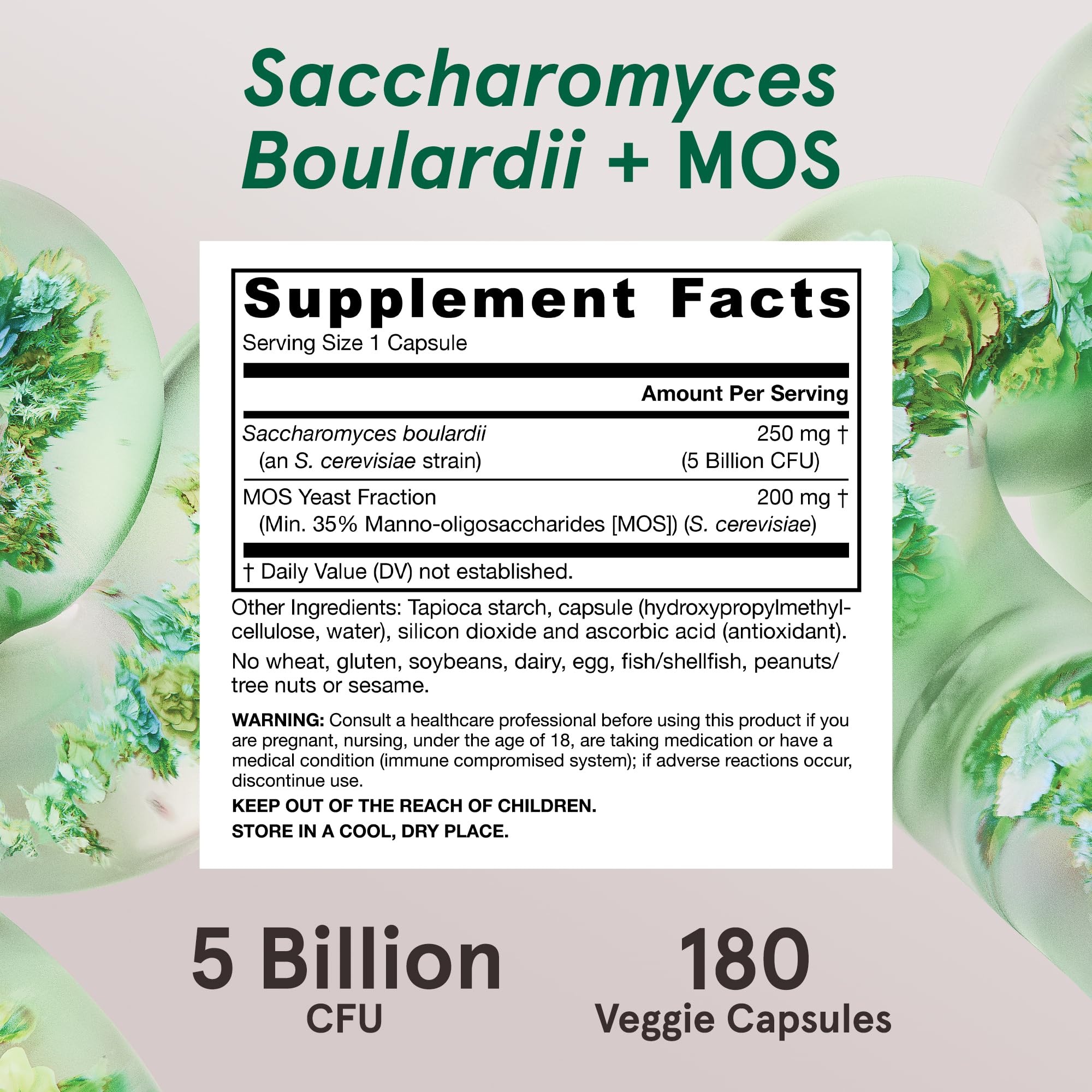 Probiotic Jarrow Formulas Saccharomyces boulardii + MOS

