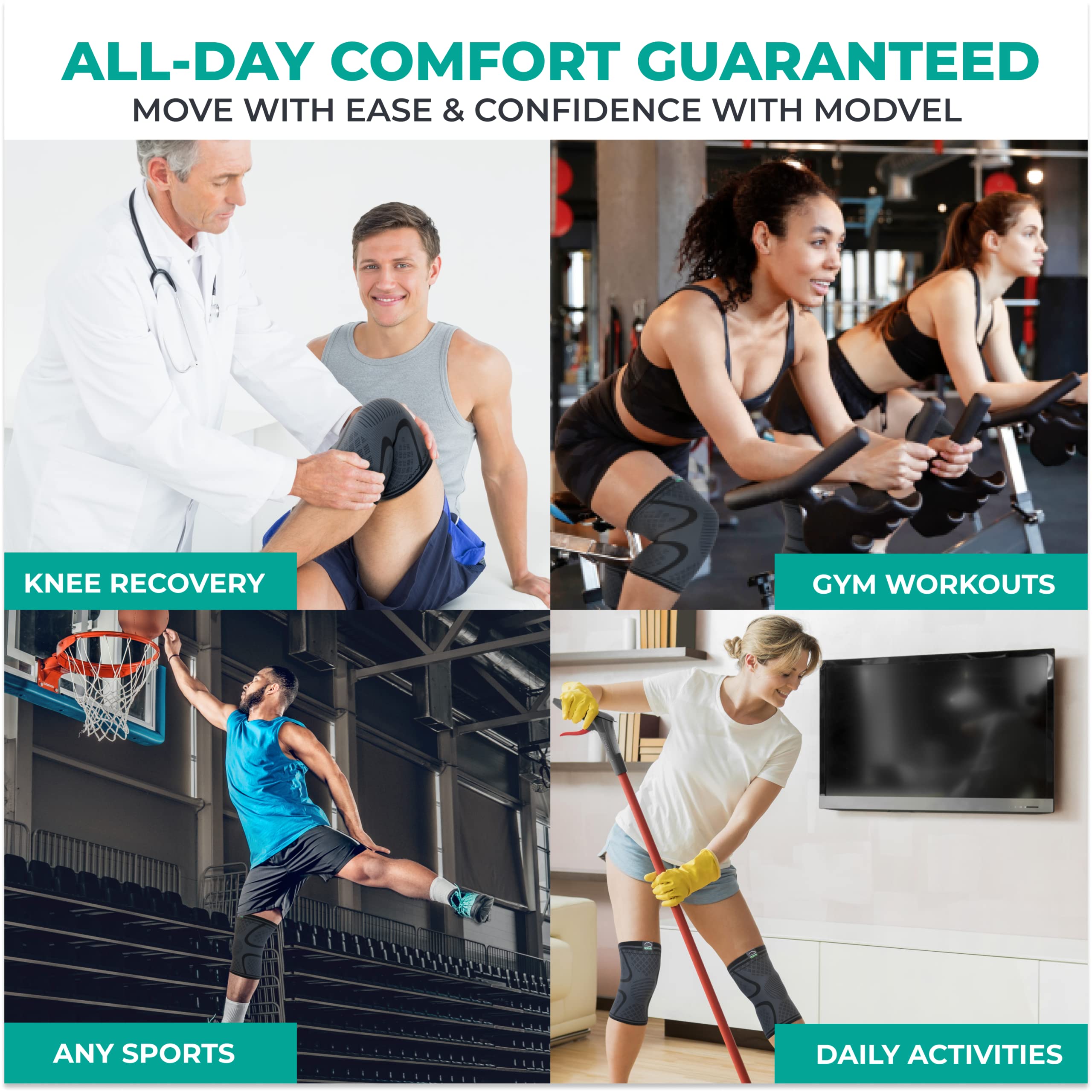 Modvel Compression Knee Brace for Men & Women Knee Support


