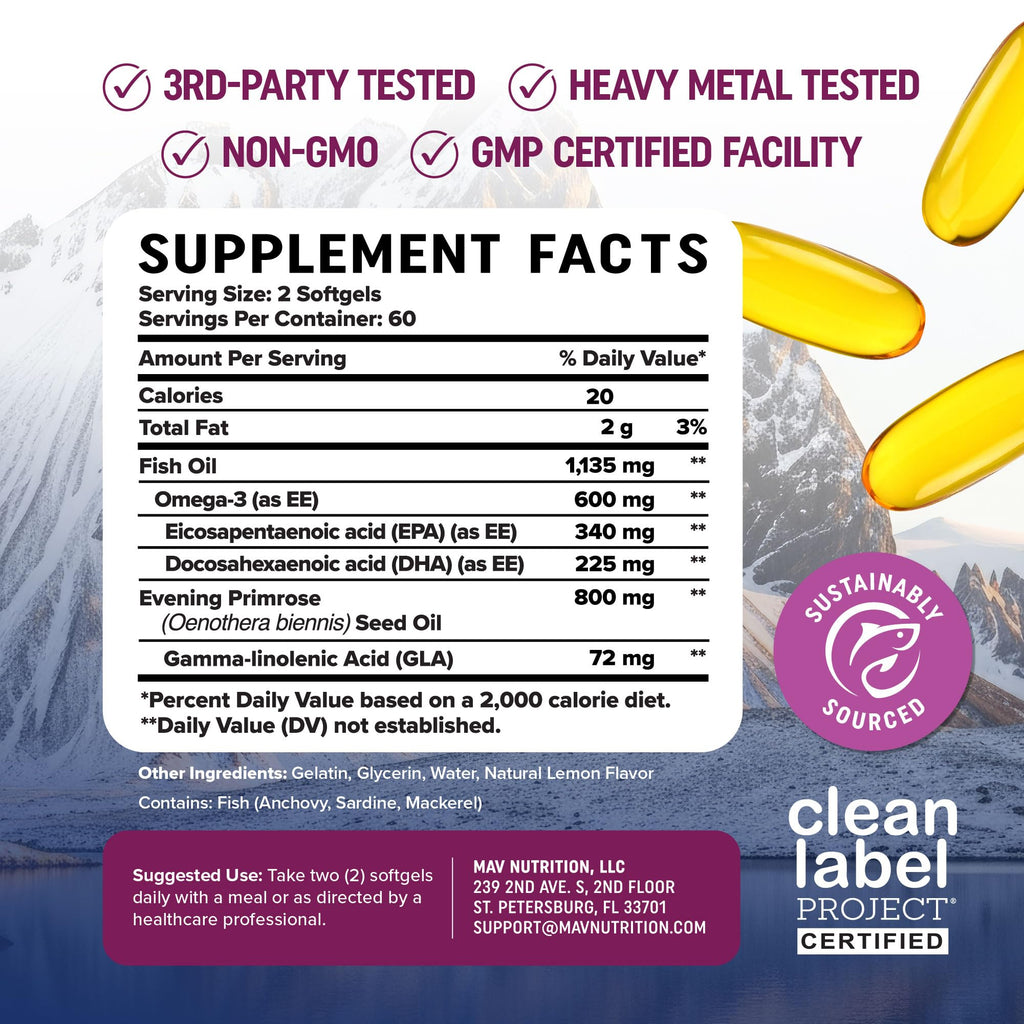 MAV Nutrition Fish Oil Omega-3 for Women | Purity

