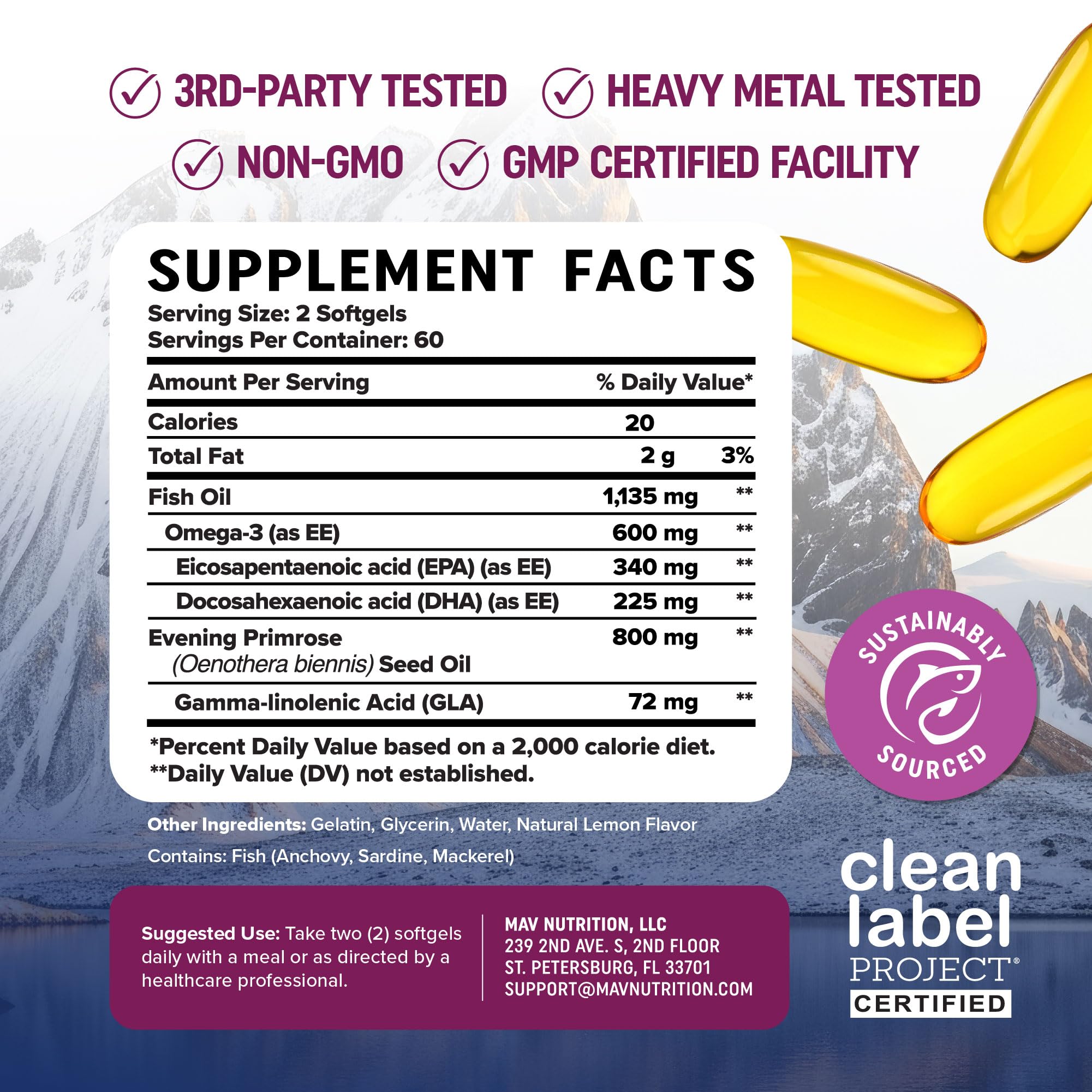 MAV Nutrition Fish Oil Omega-3 for Women | Purity

