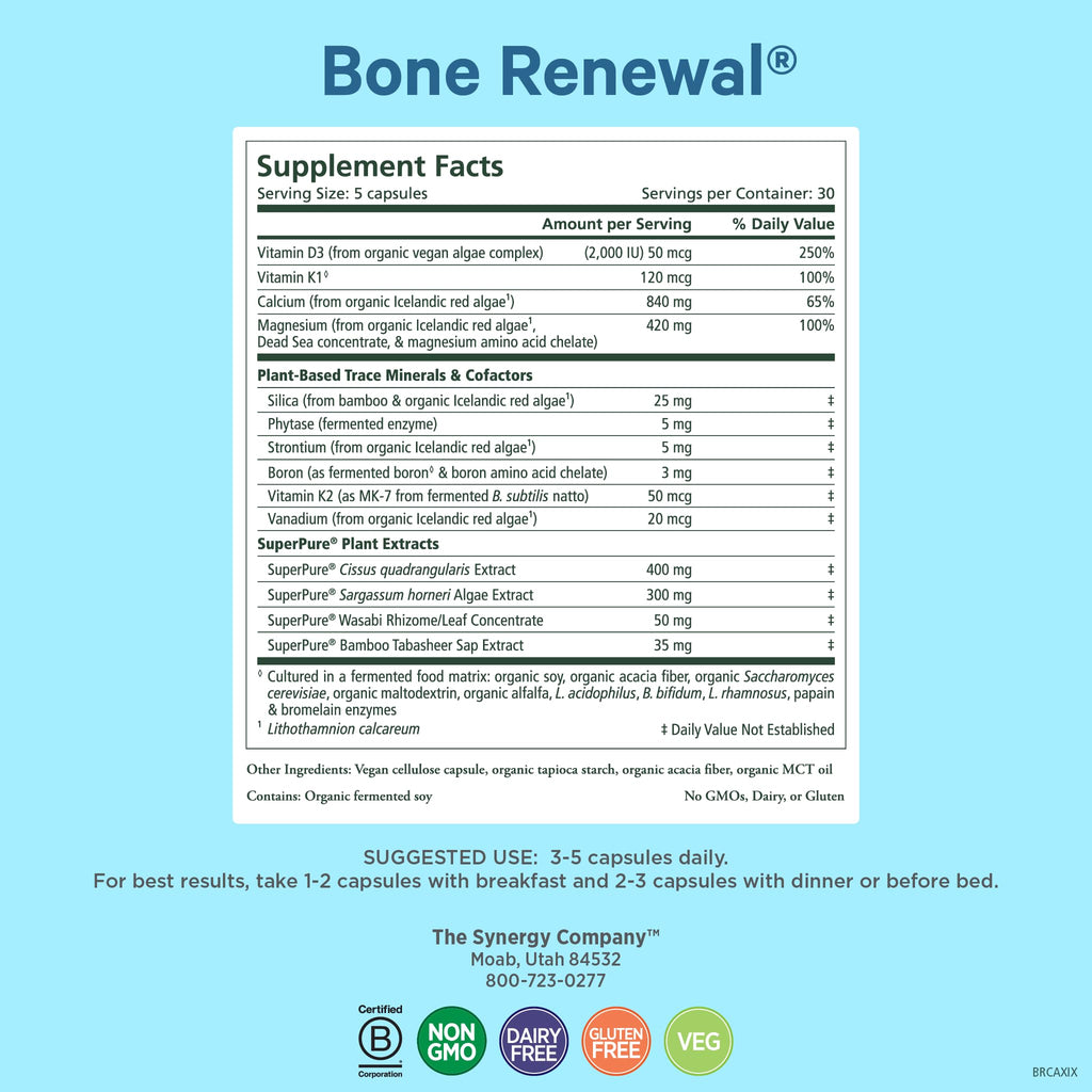 Pure Synergy Bone Renewal Bioavailable Calcium with D3 & K2

