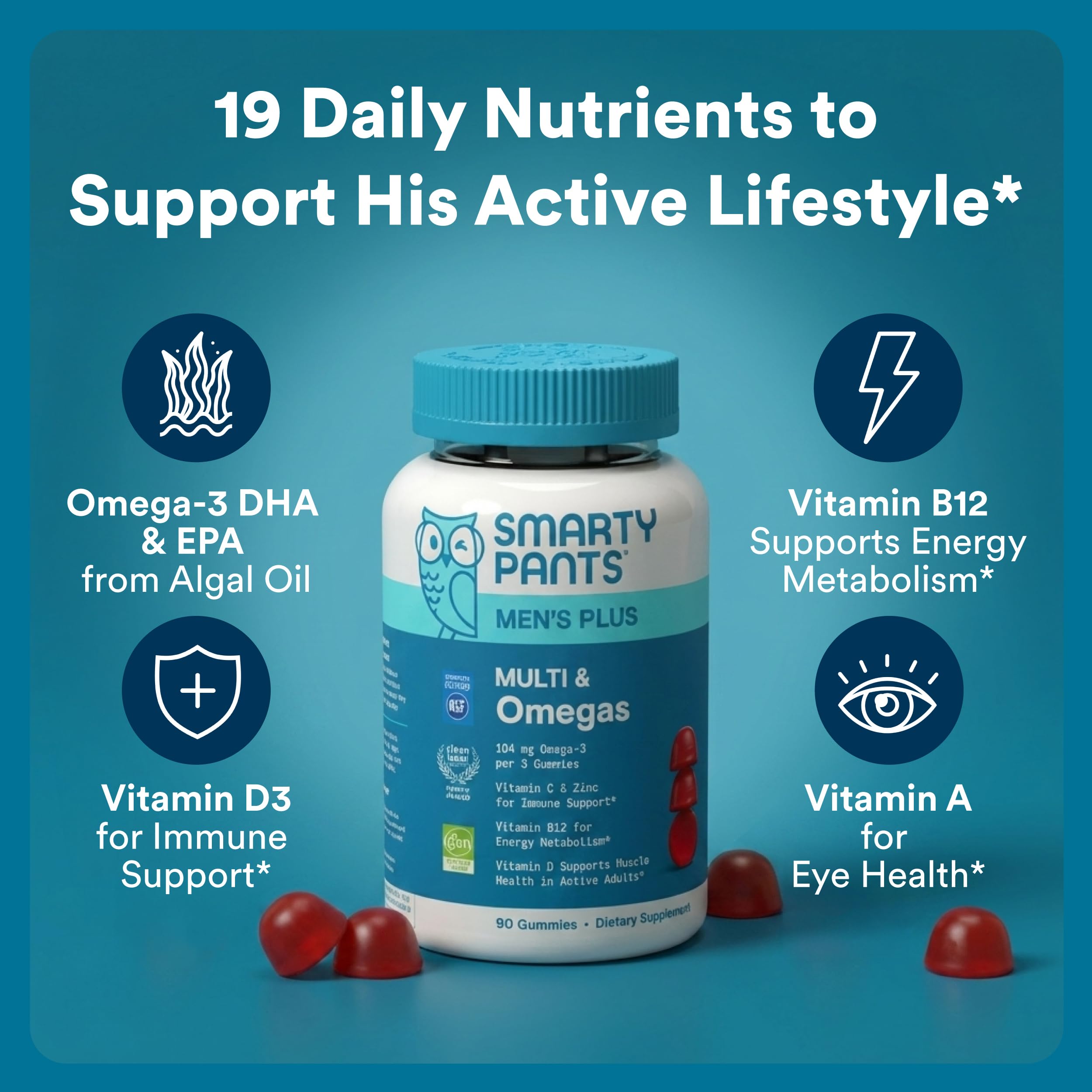 SmartyPants Men's Vitamin Gummies for Daily Wellness

