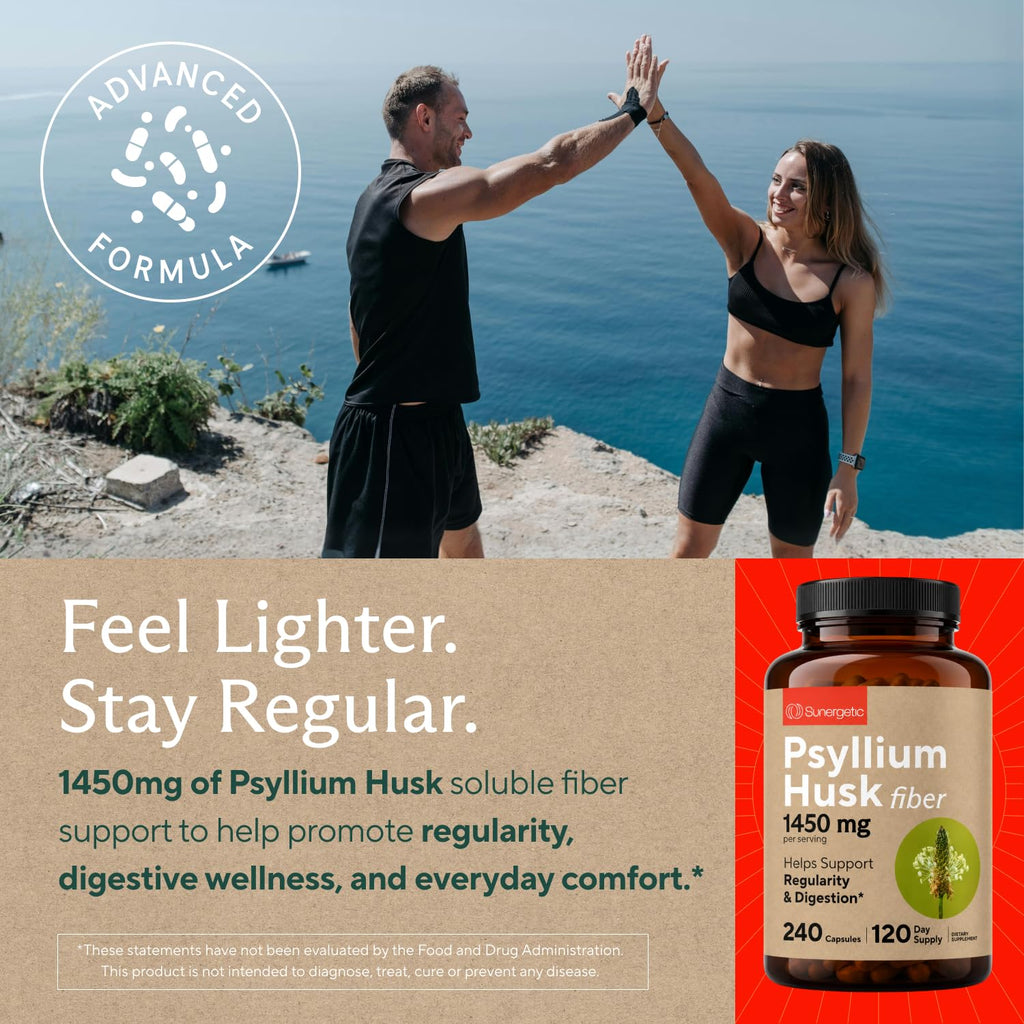 Sunergetic Psyllium Husk Fiber Capsule 1450mg

