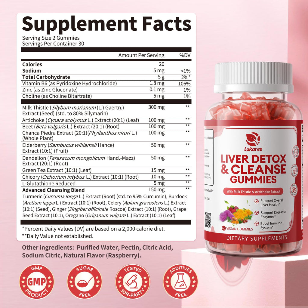 Lukaree Liver Cleanse Gummies | Milk Thistle & Artichoke

