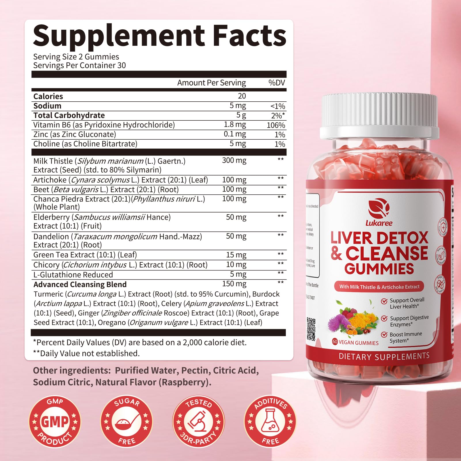 Lukaree Liver Cleanse Gummies | Milk Thistle & Artichoke

