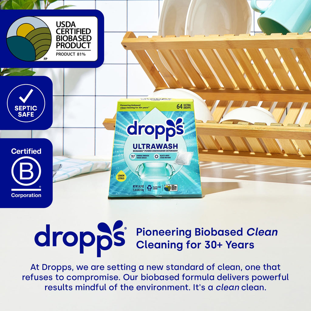 Dropps UltraWash Dishwasher Detergent Pods | Biobased Formula

