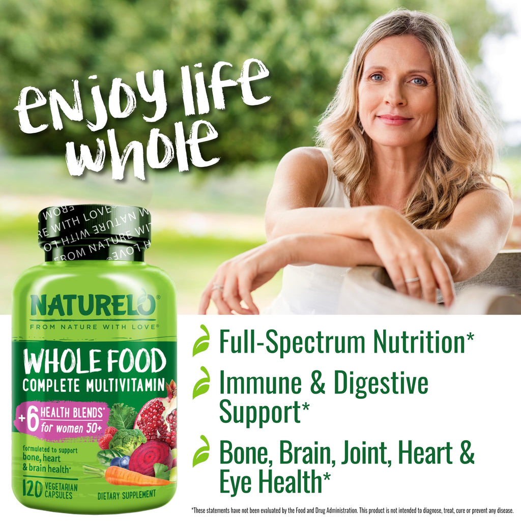 NATURELO Whole Food Multivitamin for Women 50+ Iron Free

