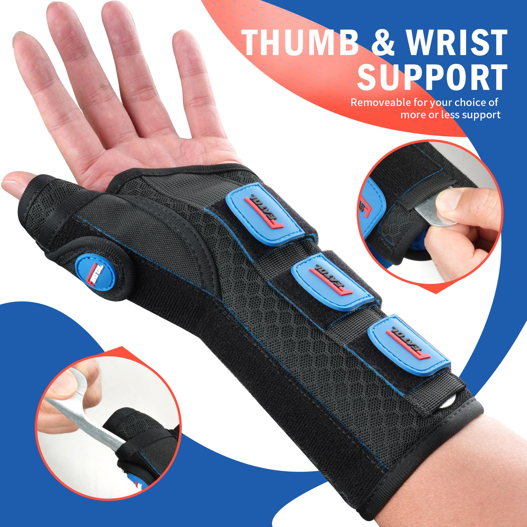FEATOL Thumb Spica Splint for Carpal Tunnel & De Quervain

