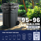 Plasticplace Trash Bags 95-96 Gallon Heavy-Duty 1.5 Mil

