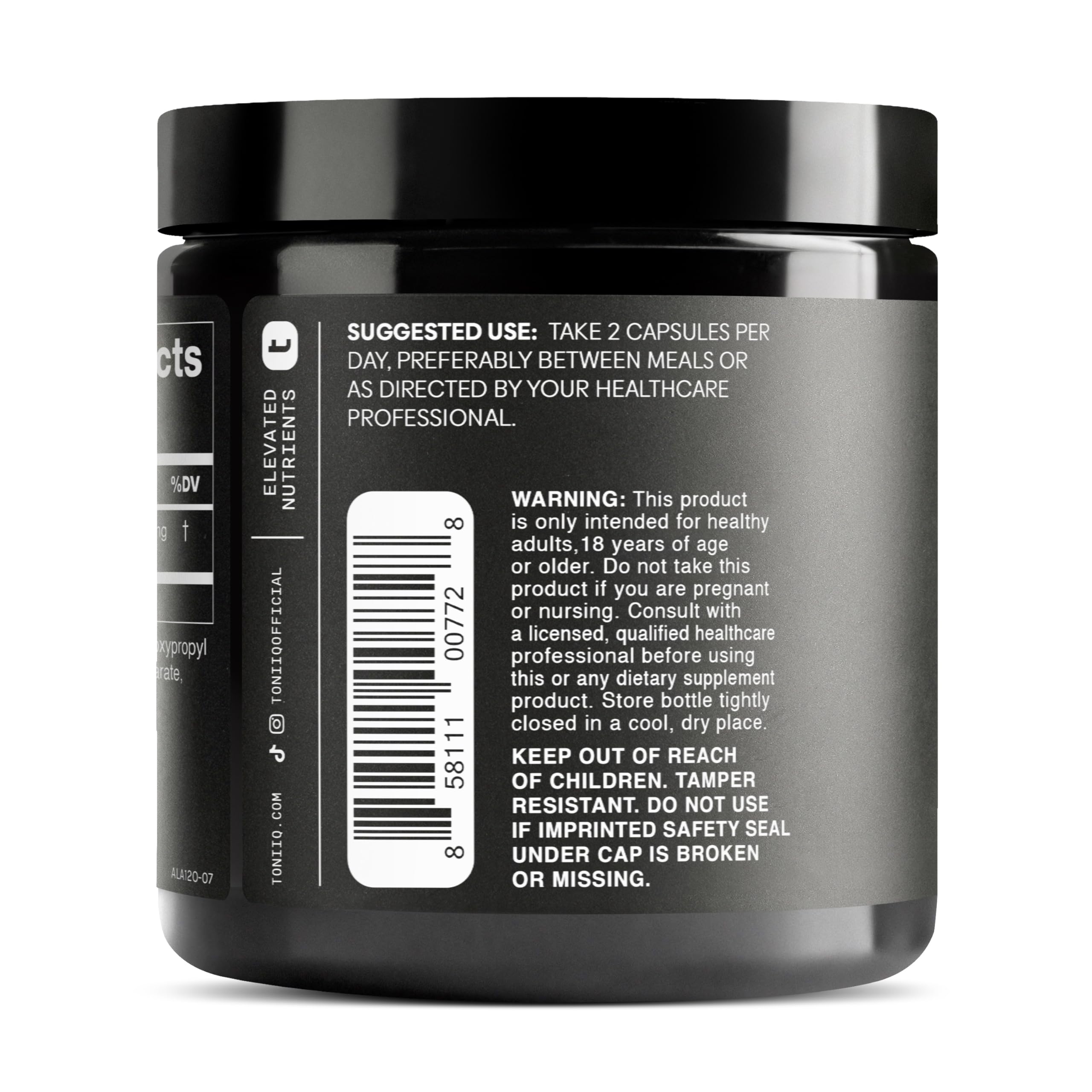 Toniiq Alpha Lipoic Acid Capsules — Ultra High Purity

